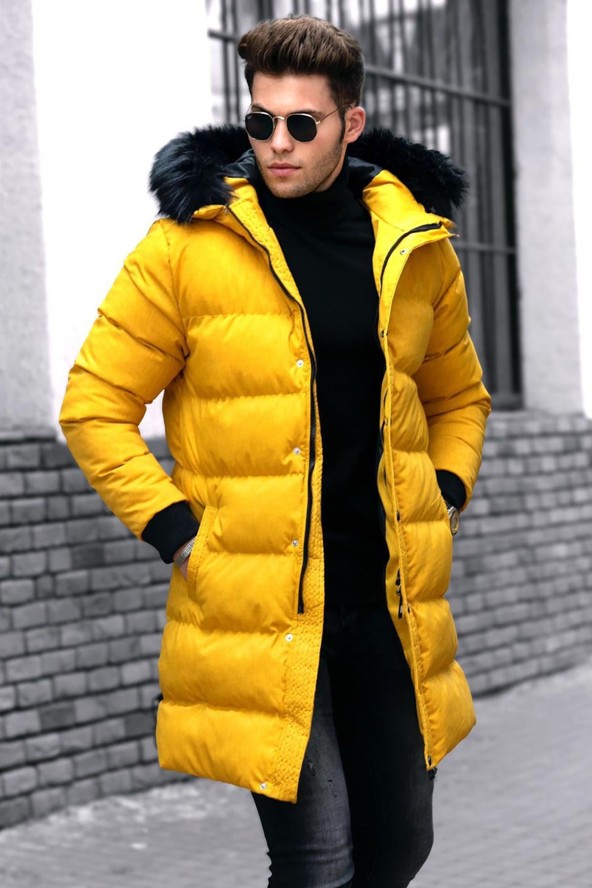 Madmext Sarı Şişme Mont 9448