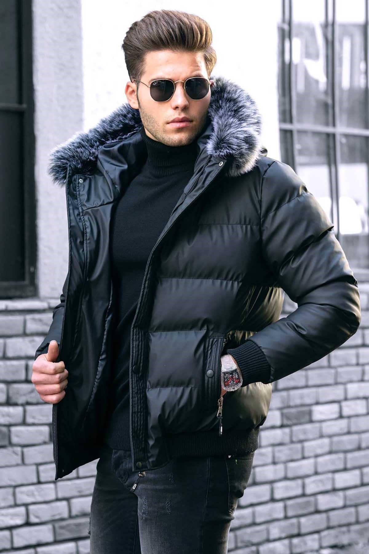 Madmext Siyah Şişme Mont 9452
