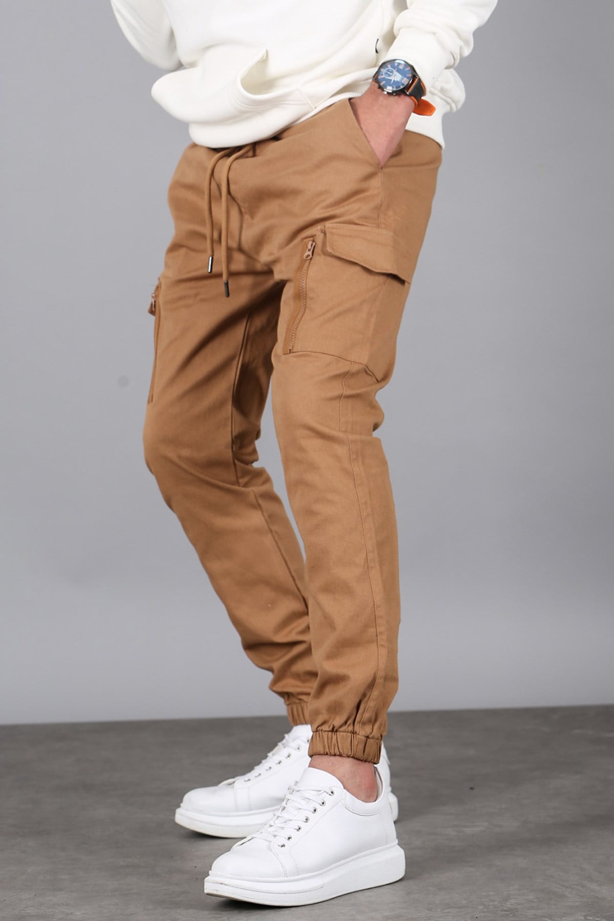 Madmext Taba Kargo Cep Jogger Pantolon M5652