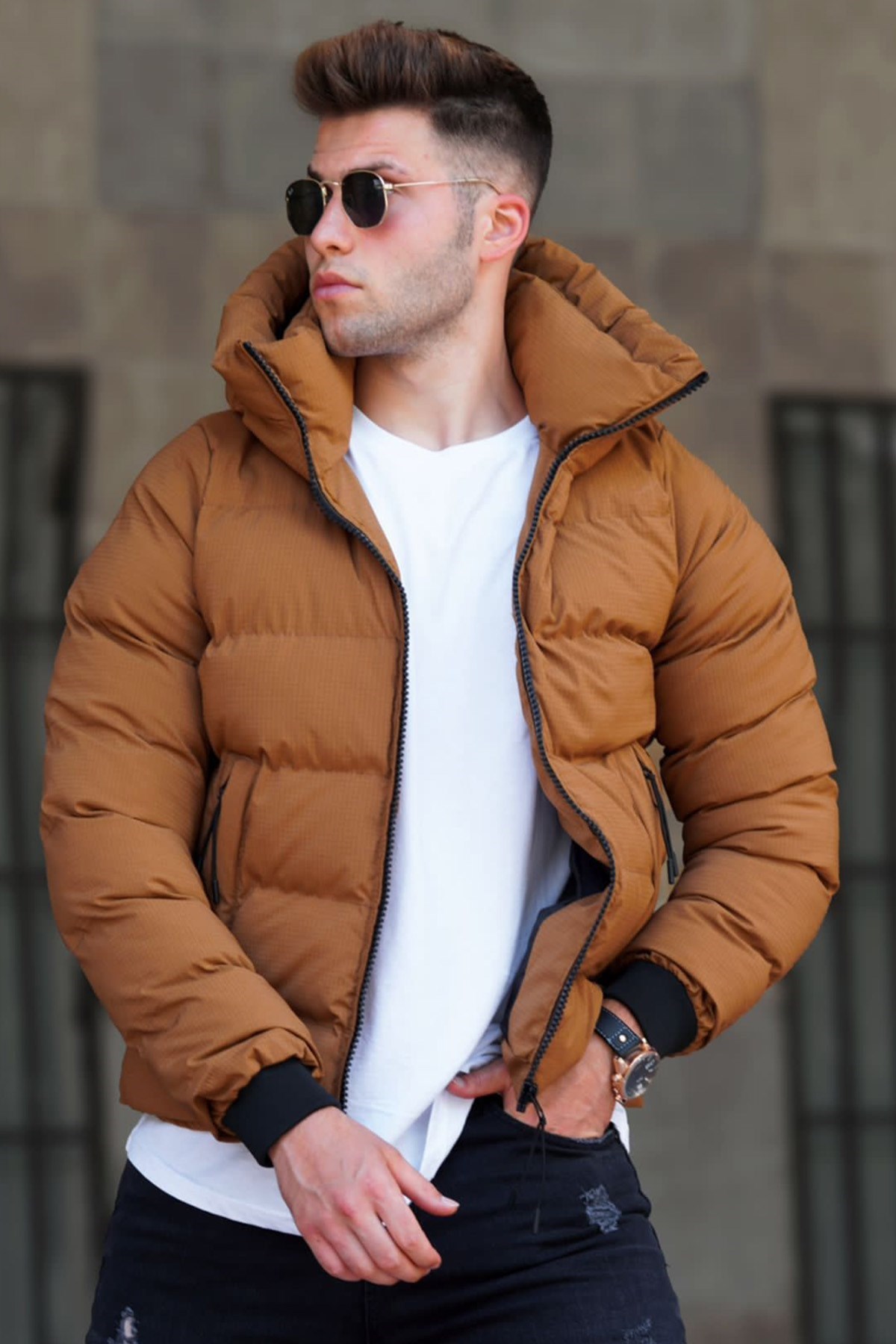 Madmext Taba Şişme Mont 5137
