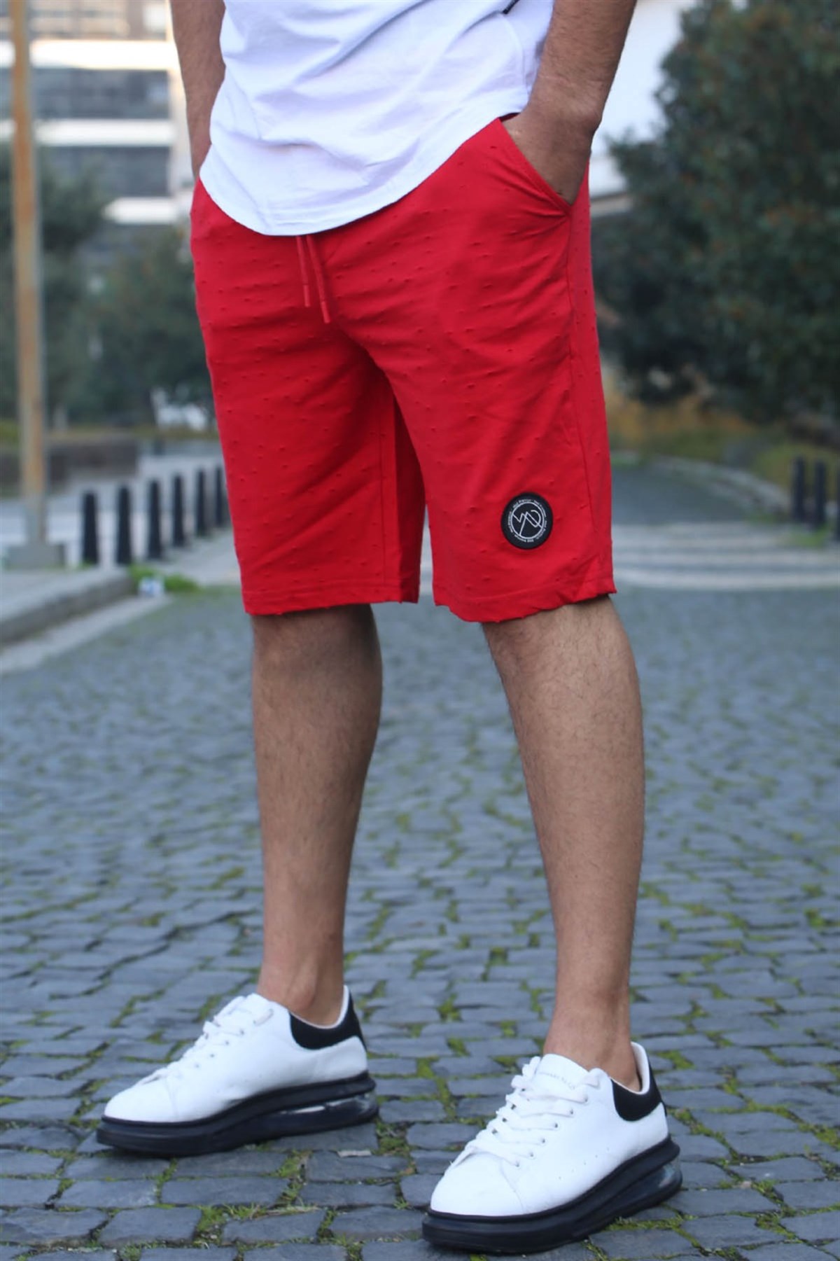 Madmext Red Rapped Capri for Men 2923