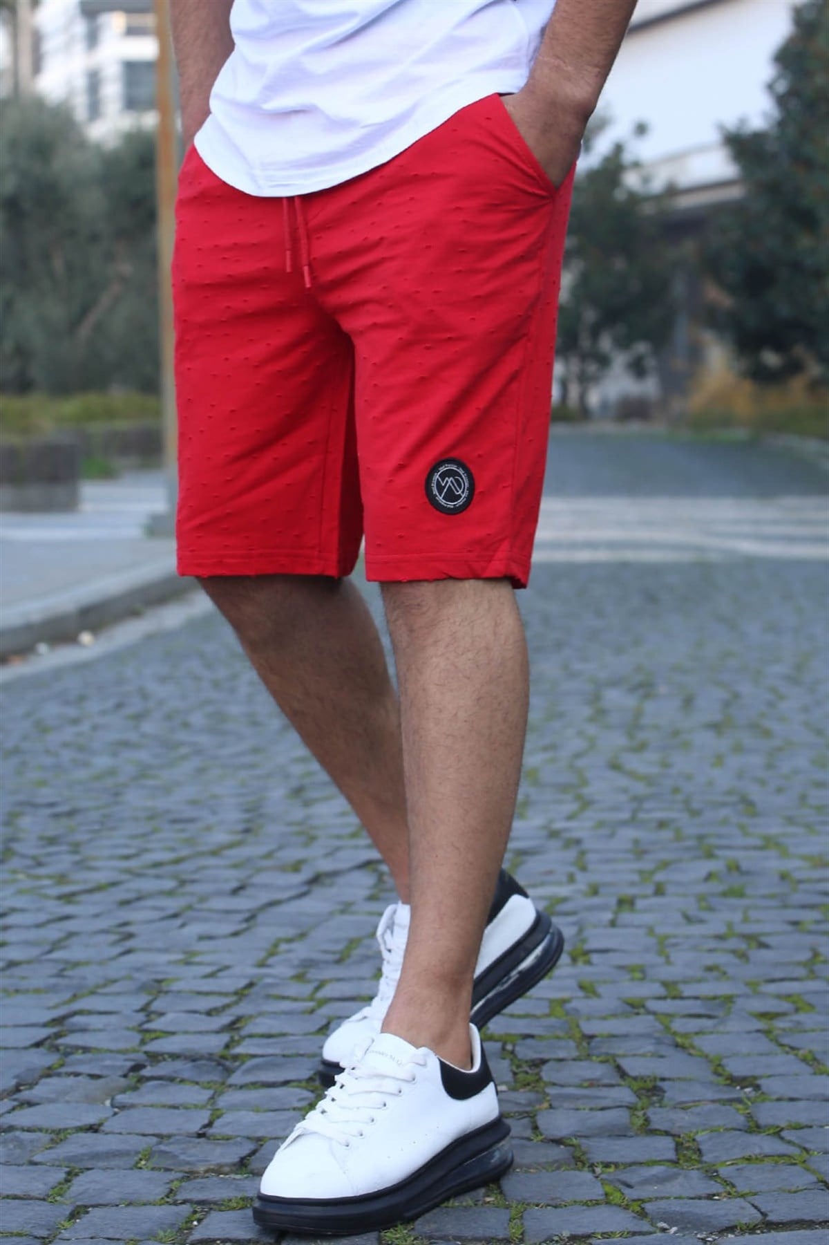 Madmext Red Rapped Capri for Men 2923