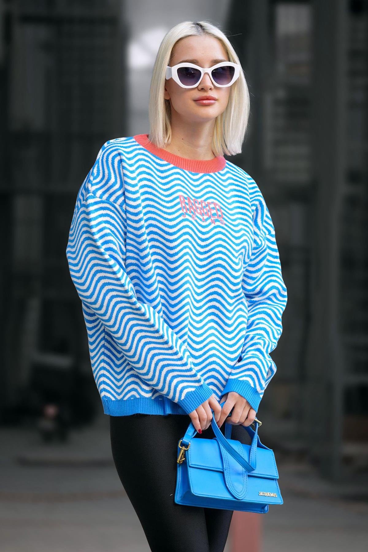 Mavi Oversize Kadın Kazak MG1251