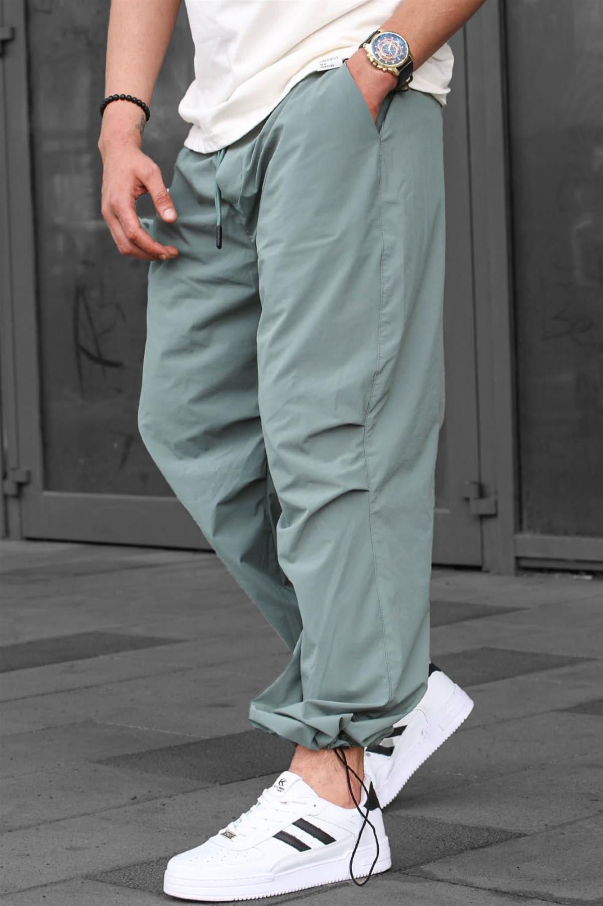 Mint Yeşili Regular Fit Erkek Paraşüt Pantolon 6504
