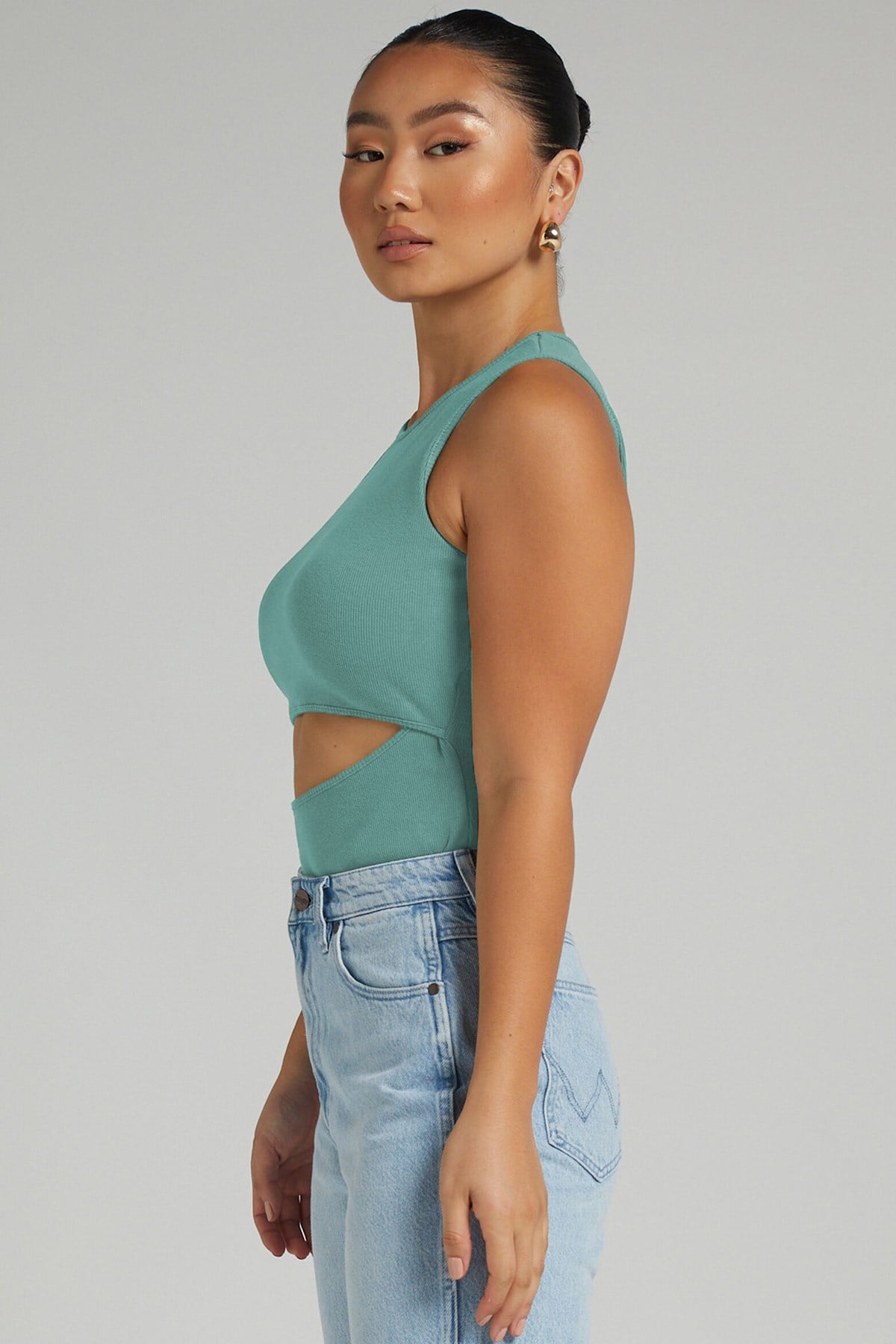 Mad Girls Mint Green Plain Bodysuit MG1448