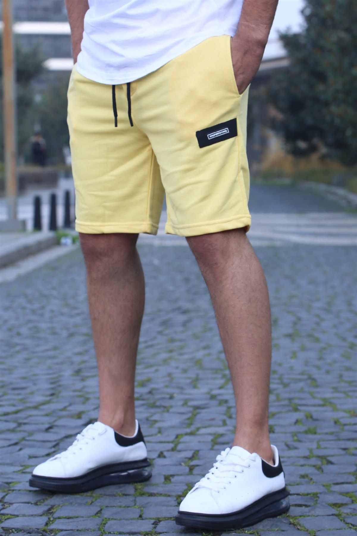 Men Yellow Capri Shorts