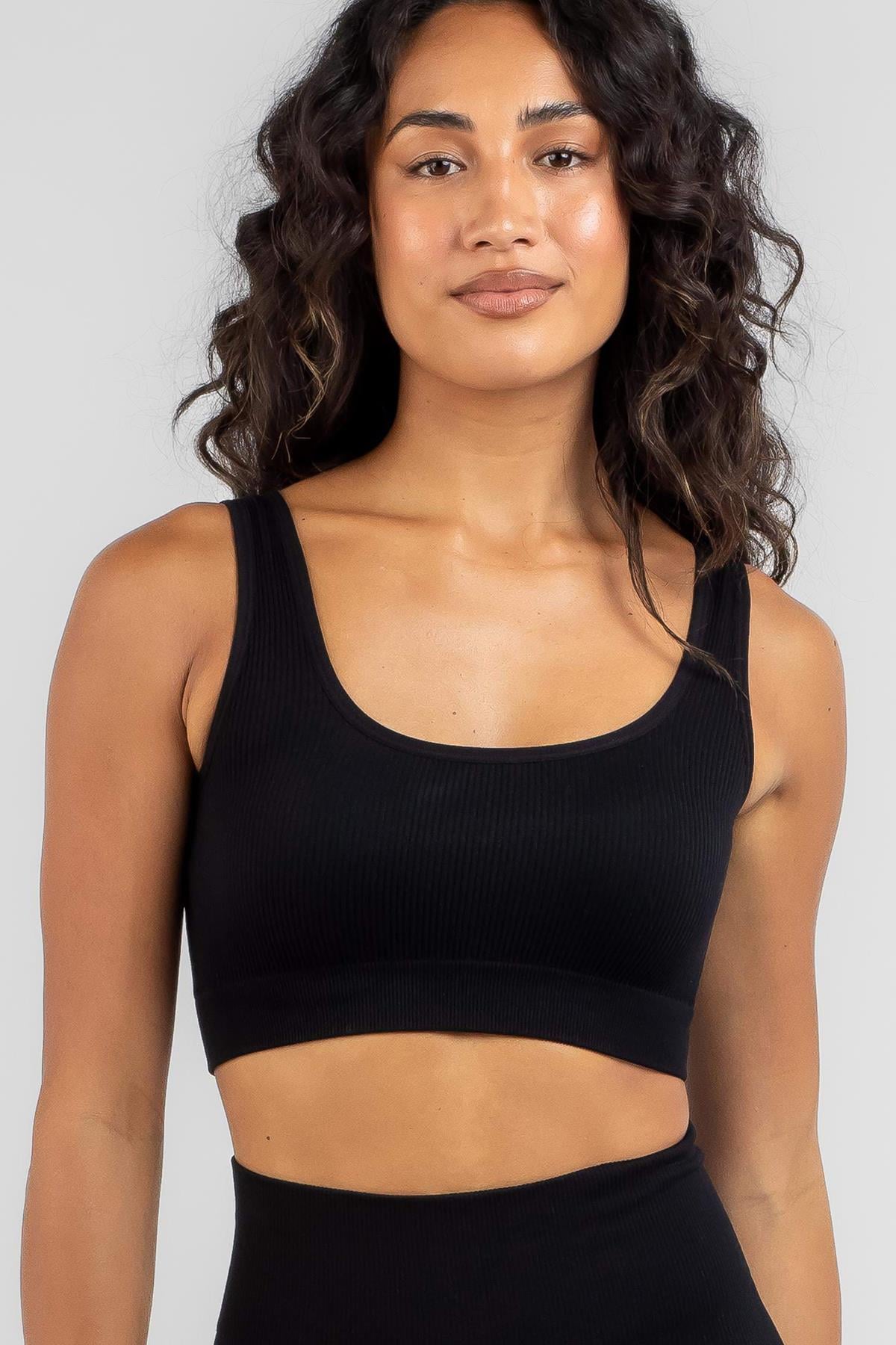 Siyah Askılı Basic Crop Top Bluz MG1757