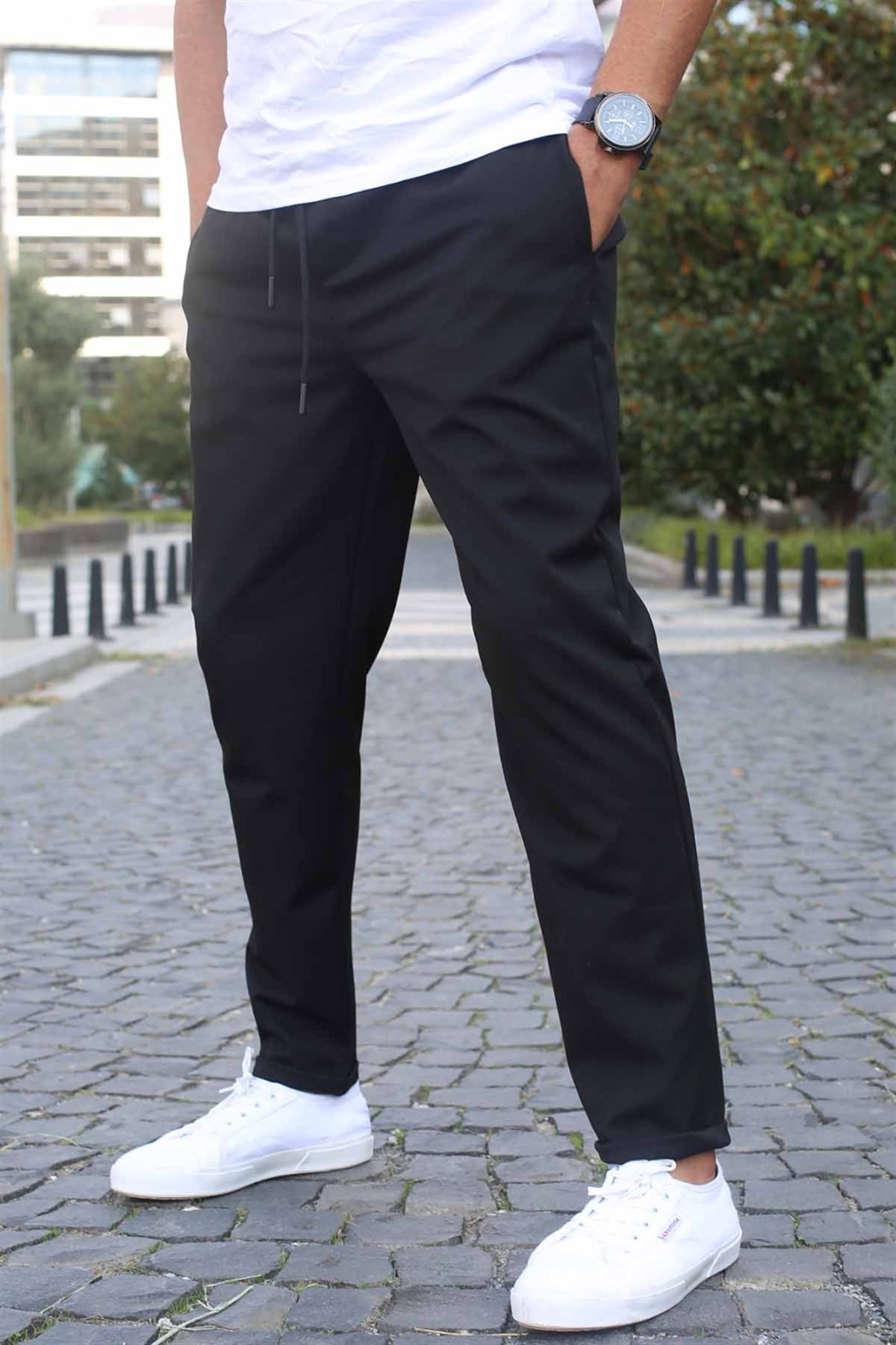 Siyah Basic Jogger Pantolon 5486