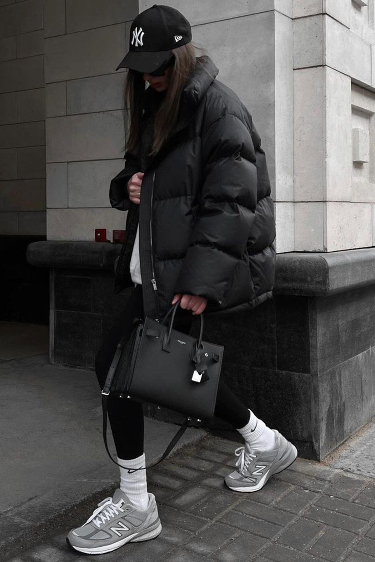 Siyah Basic Oversize Kadın Şişme Mont MG1582