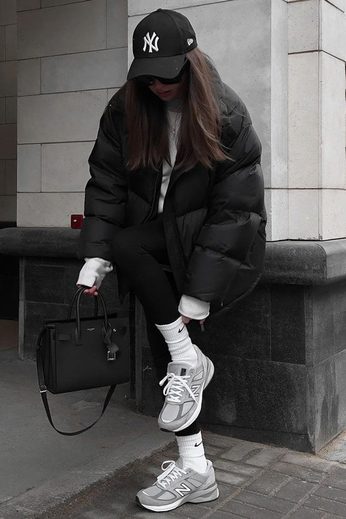 Siyah Basic Oversize Kadın Şişme Mont MG1582