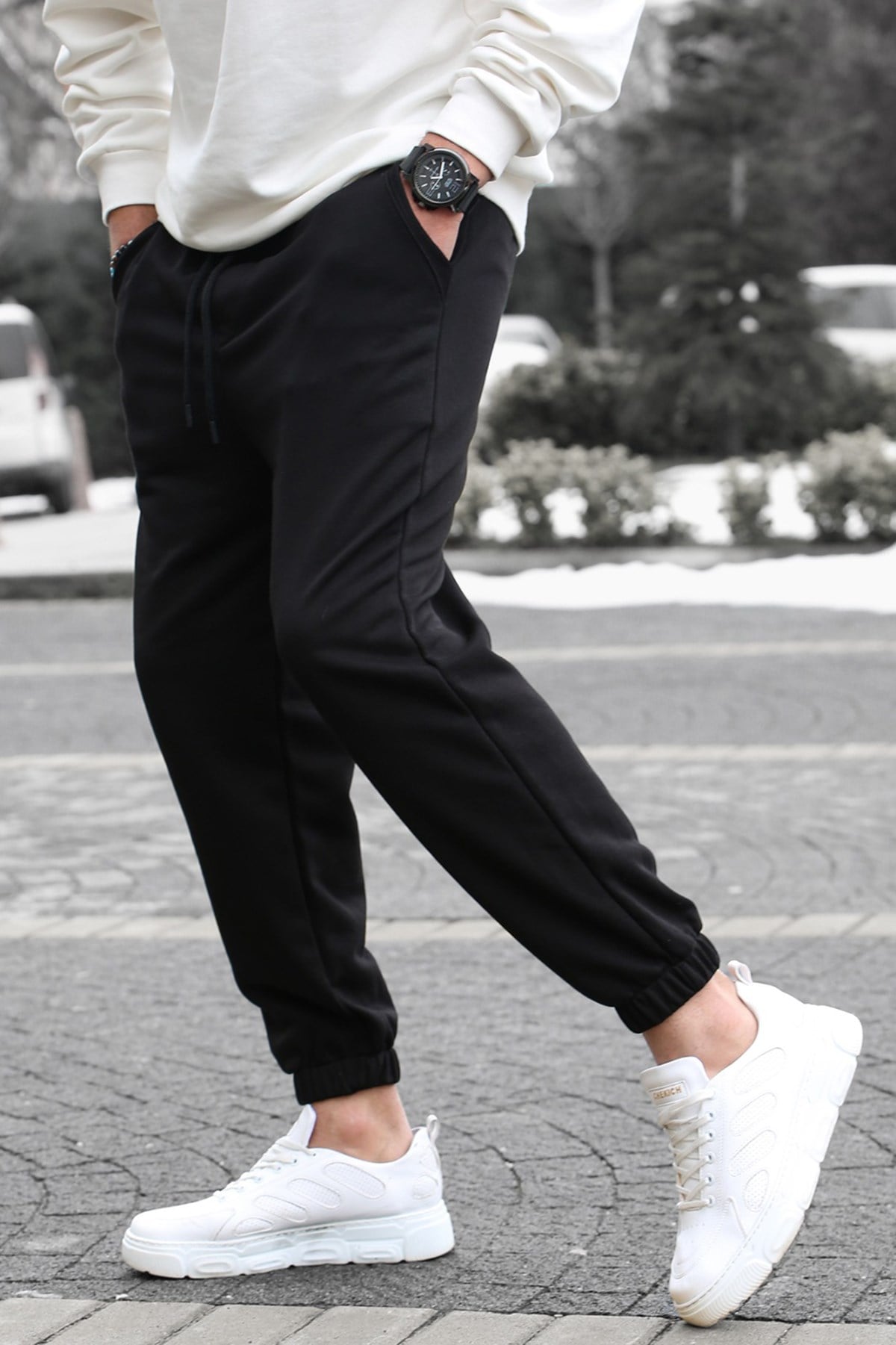 Siyah Basic Regular Fit Erkek Eşofman Altı