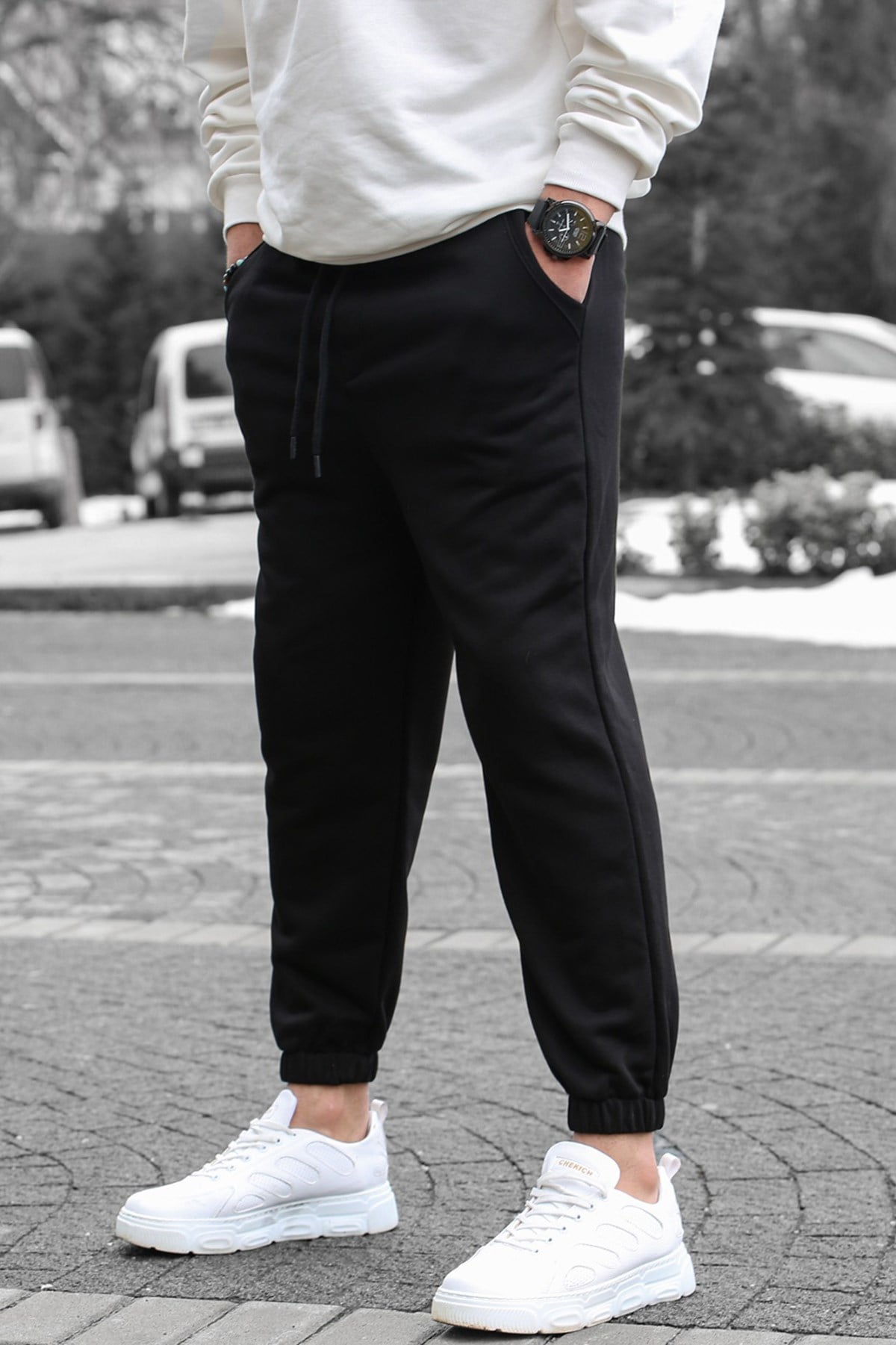 Siyah Basic Regular Fit Erkek Eşofman Altı