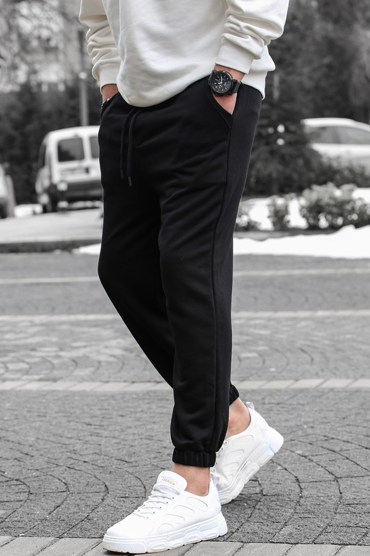 Siyah Basic Regular Fit Erkek Eşofman Altı