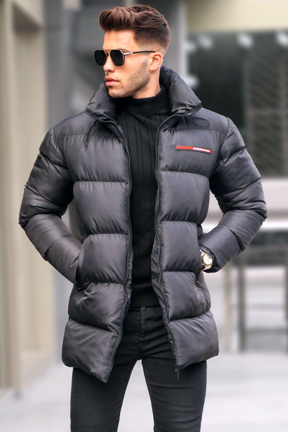 Siyah Basic Şişme Mont 5776