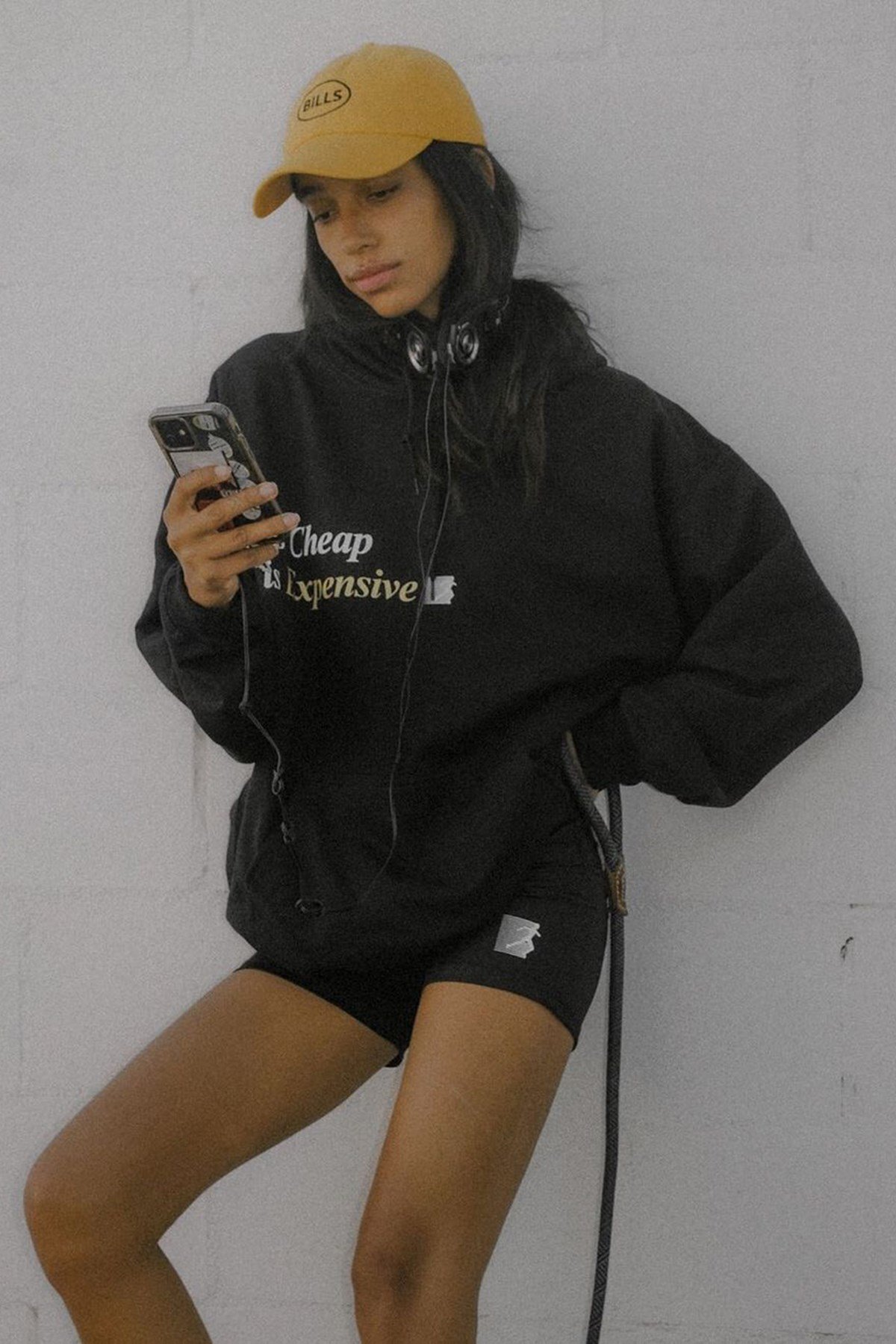 Siyah Baskılı Oversize  Kapüşonlu Sweatshirt MG1573