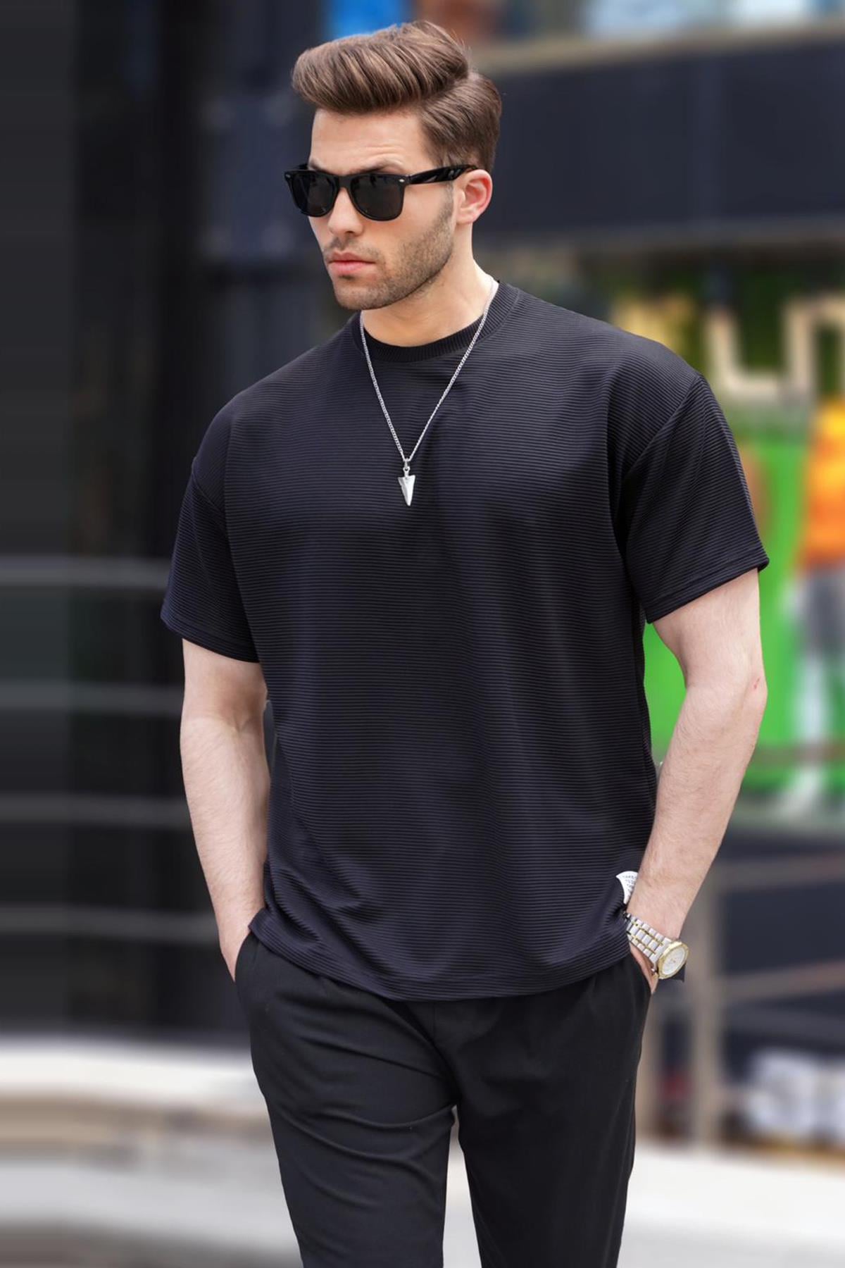 Siyah Oversize Basic Erkek Tişört 6127