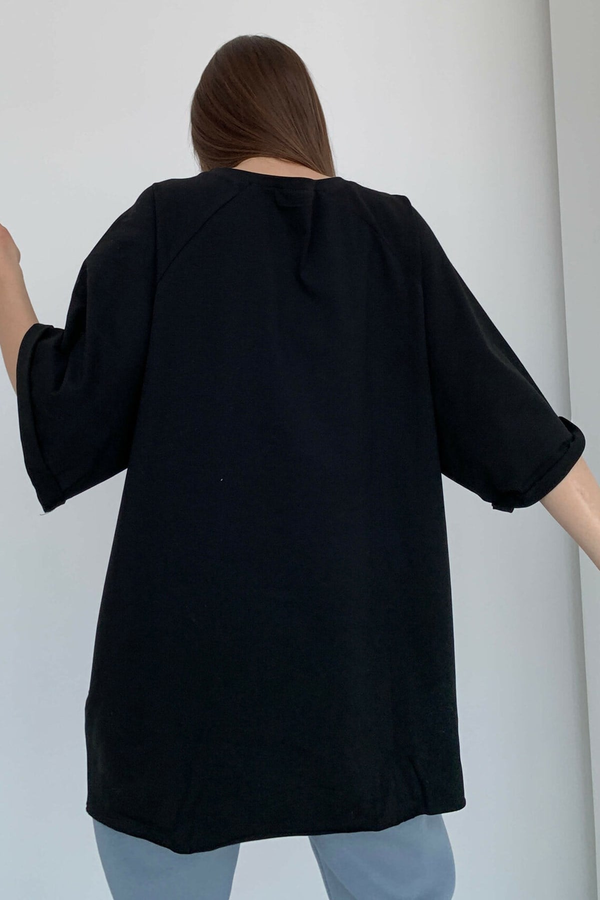 Mad Girls Oversize Black T-shirt MG1354