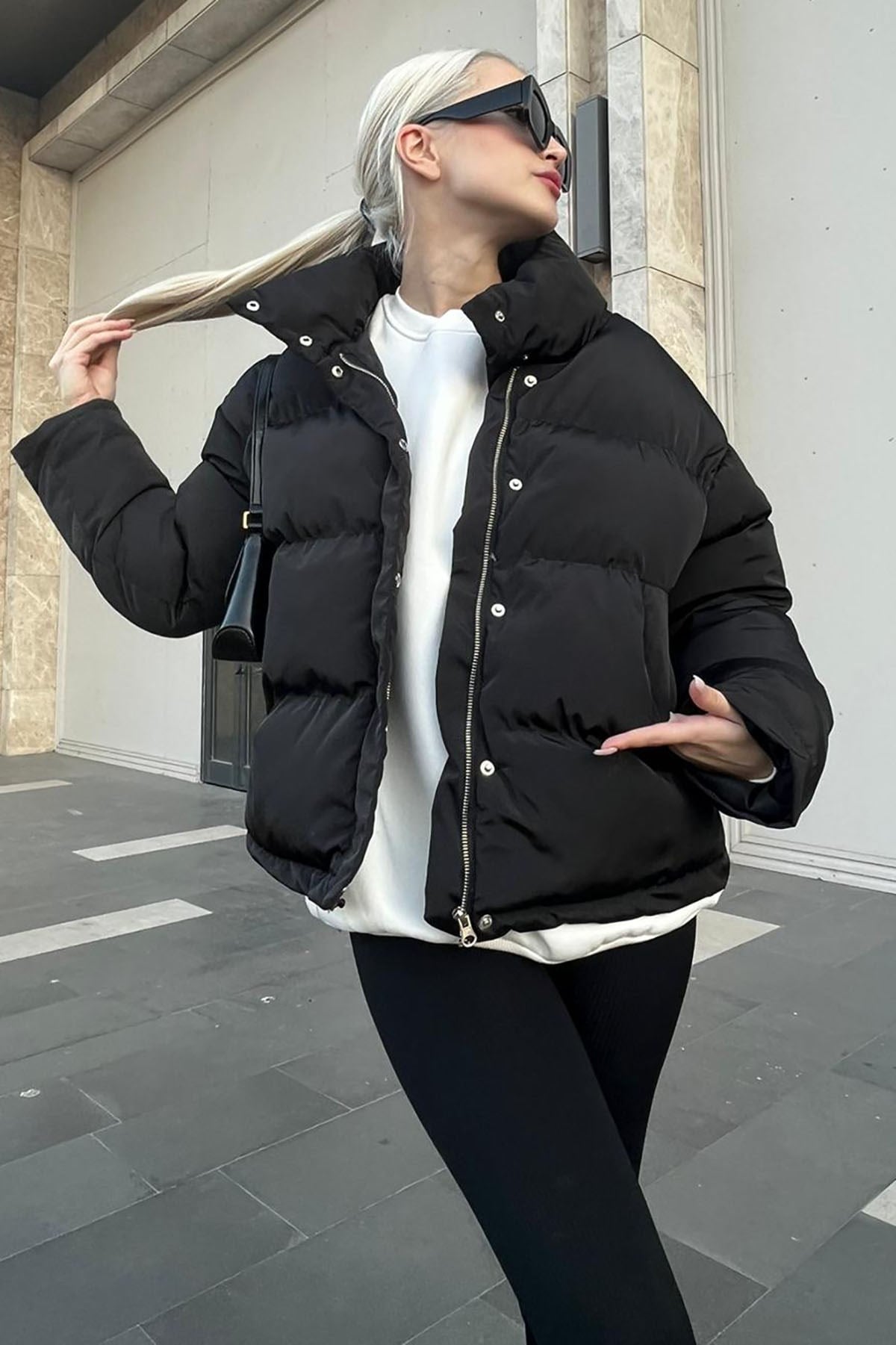 Siyah Oversize Basic Mont MG1549