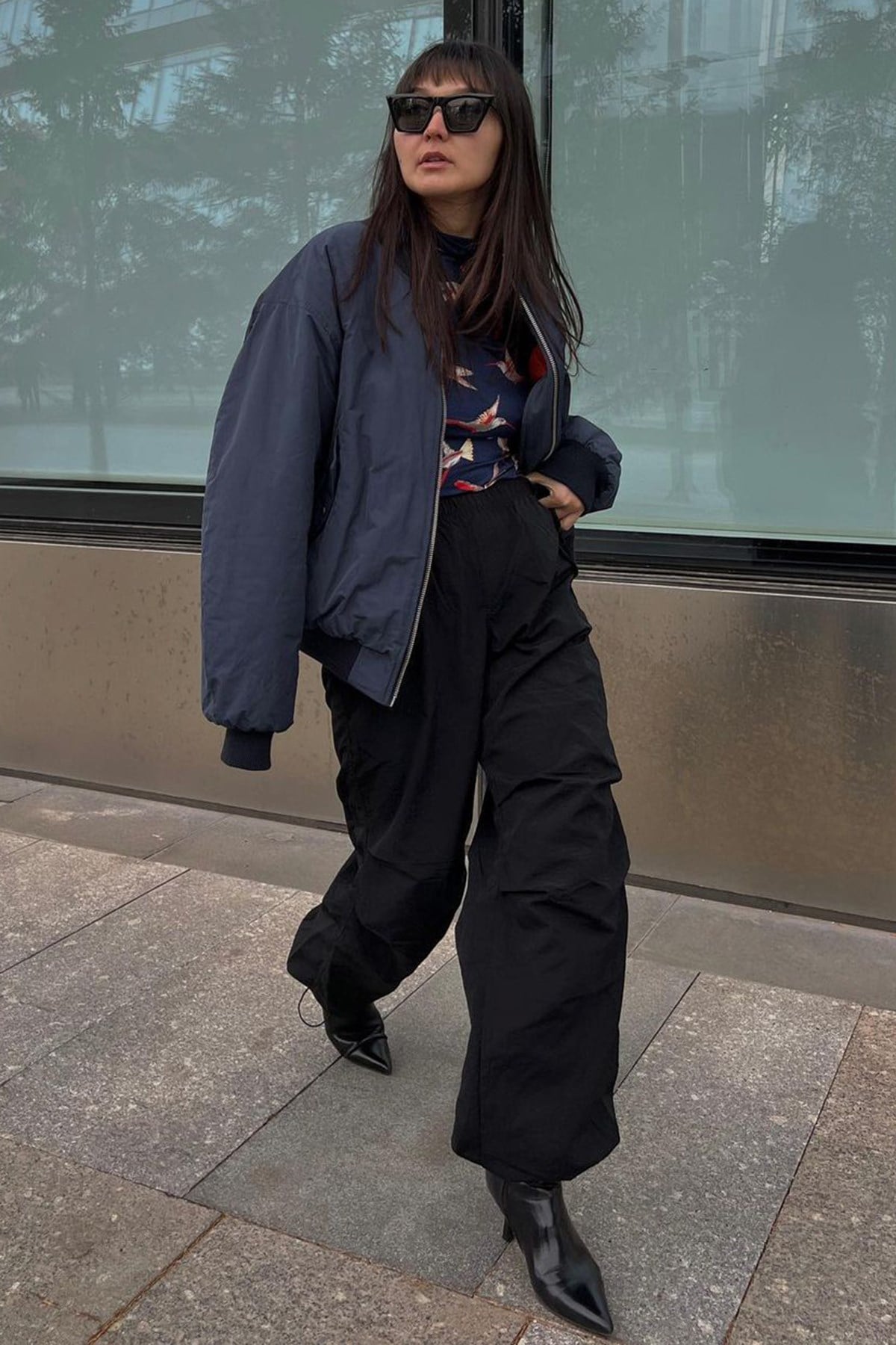 Siyah Paraşüt Jogger Kadın Pantolon MG1726