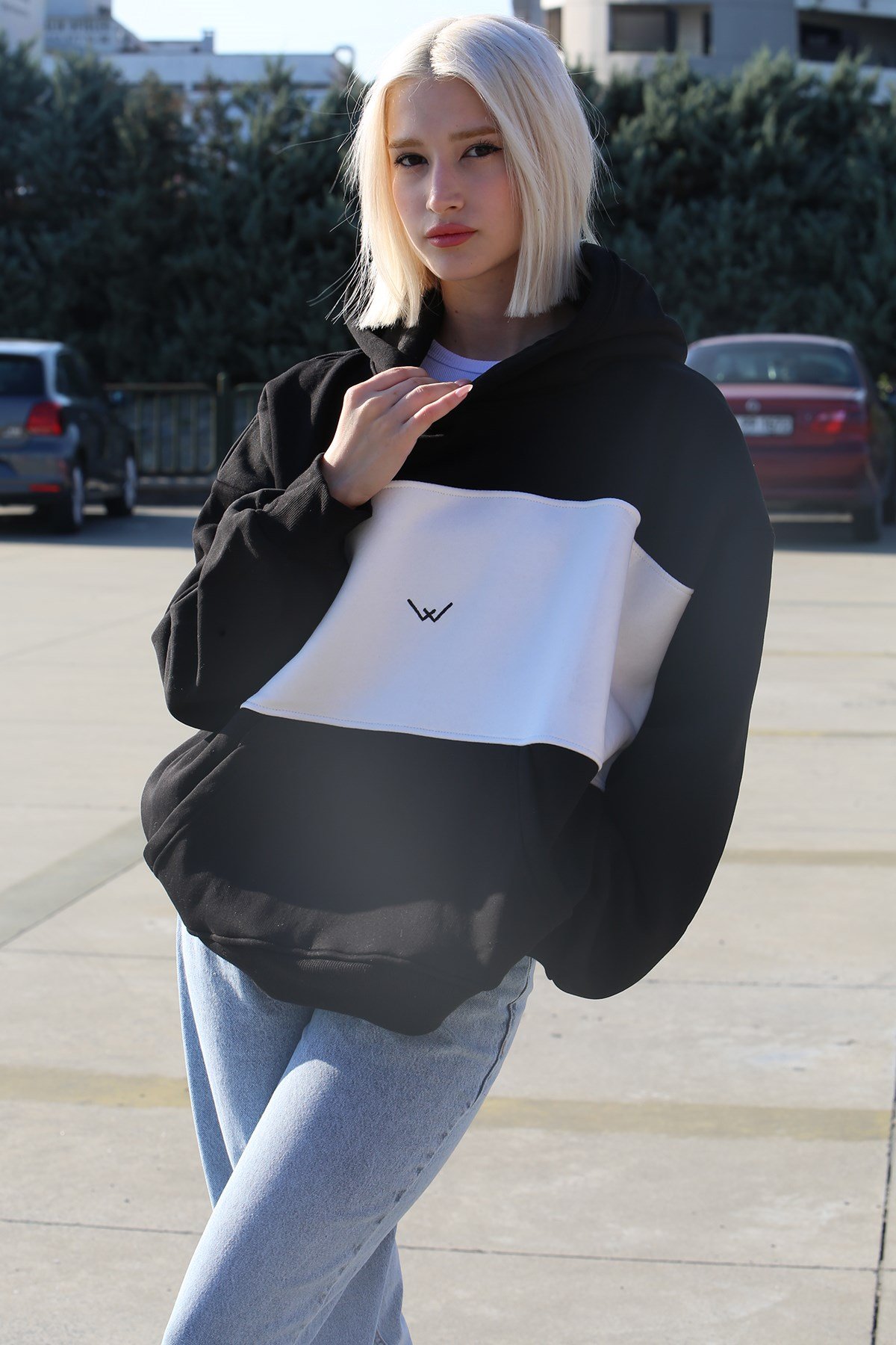 Black Block Color Sweatshirt MG1544