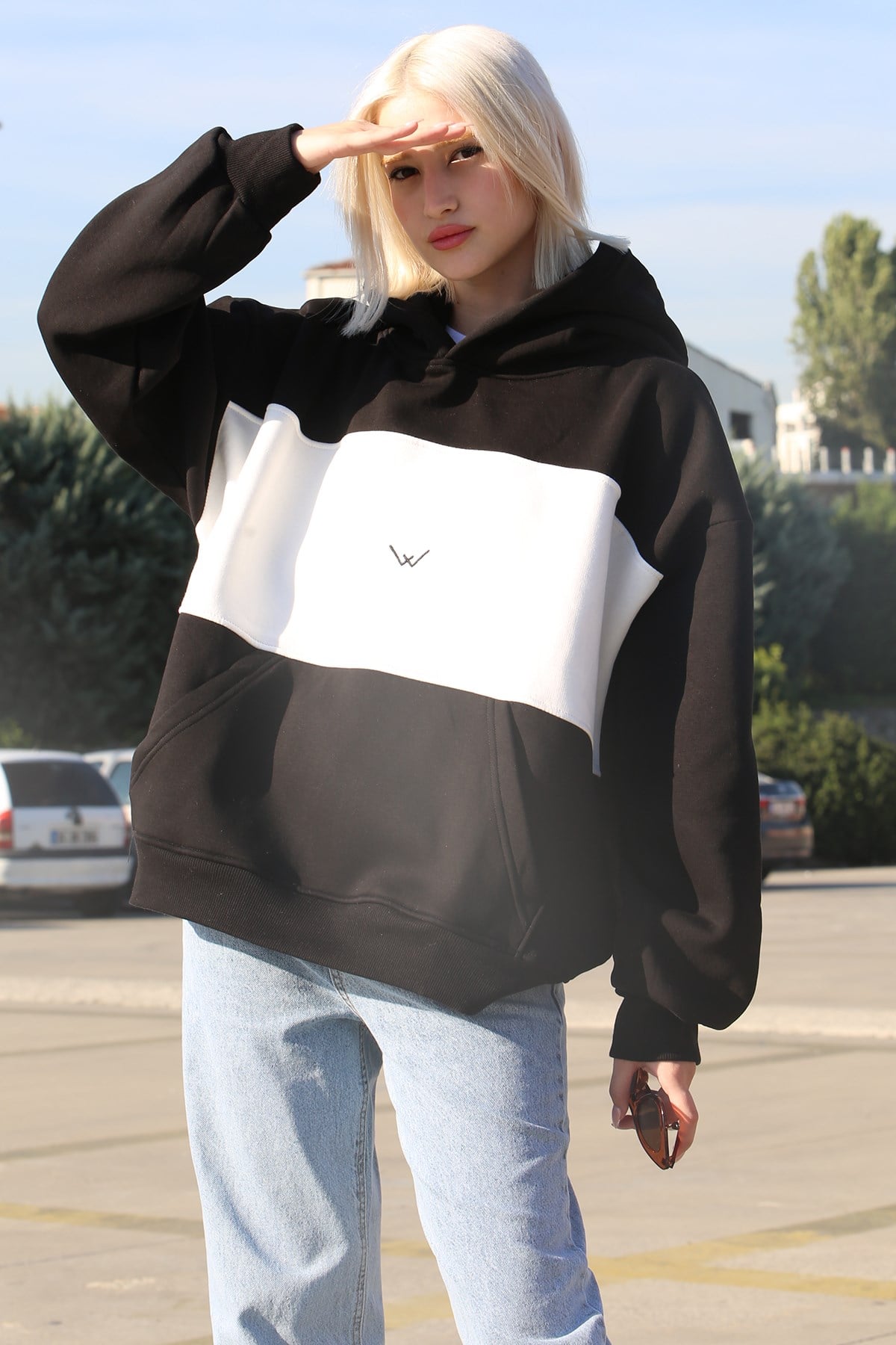 Black Block Color Sweatshirt MG1544
