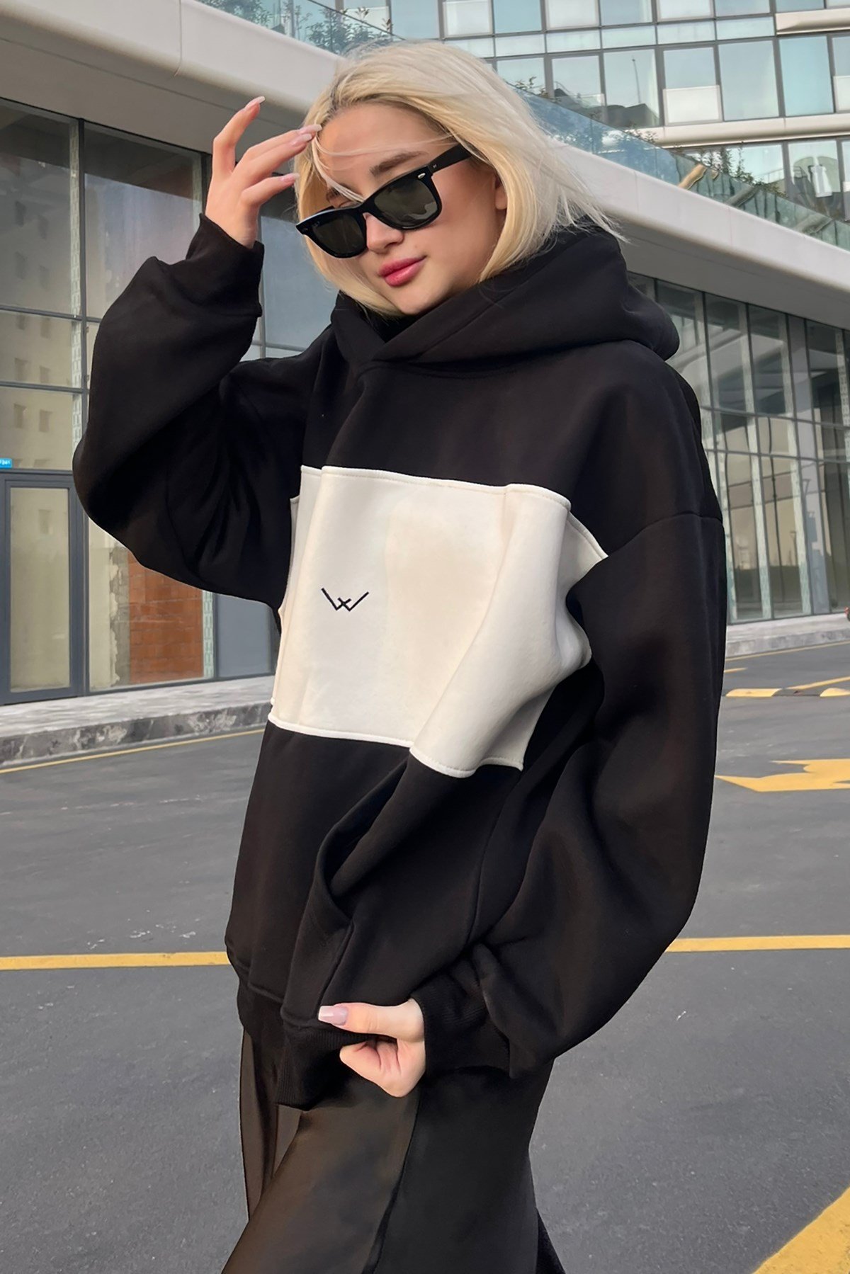 Black Block Color Sweatshirt MG1544