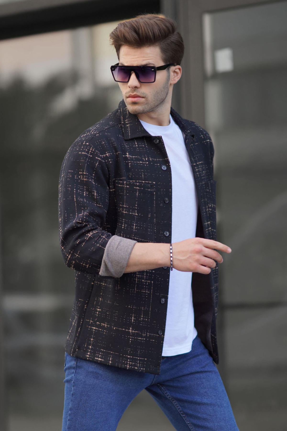 Vizon Desenli Regular Fit Erkek Gömlek 6722