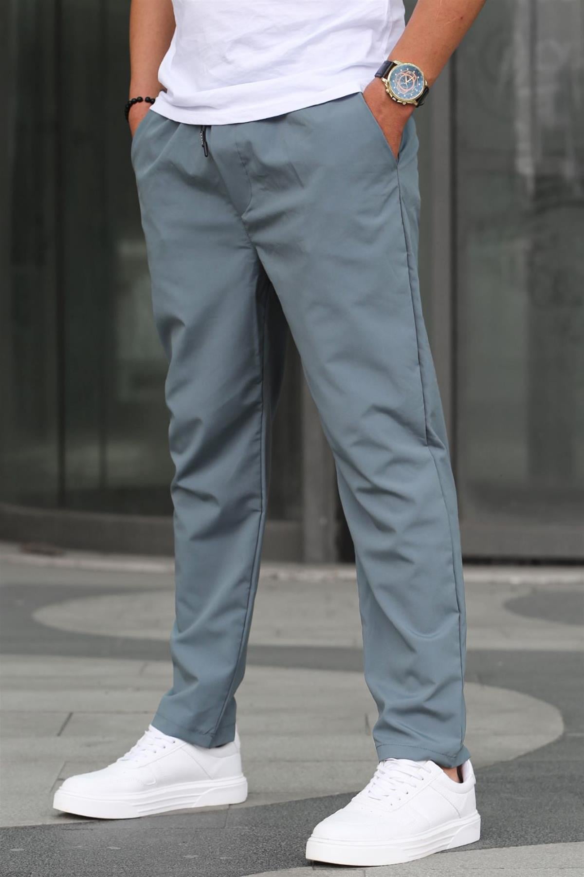 Waffle Kumaş Mint Yeşili Basic Erkek Pantolon 6513