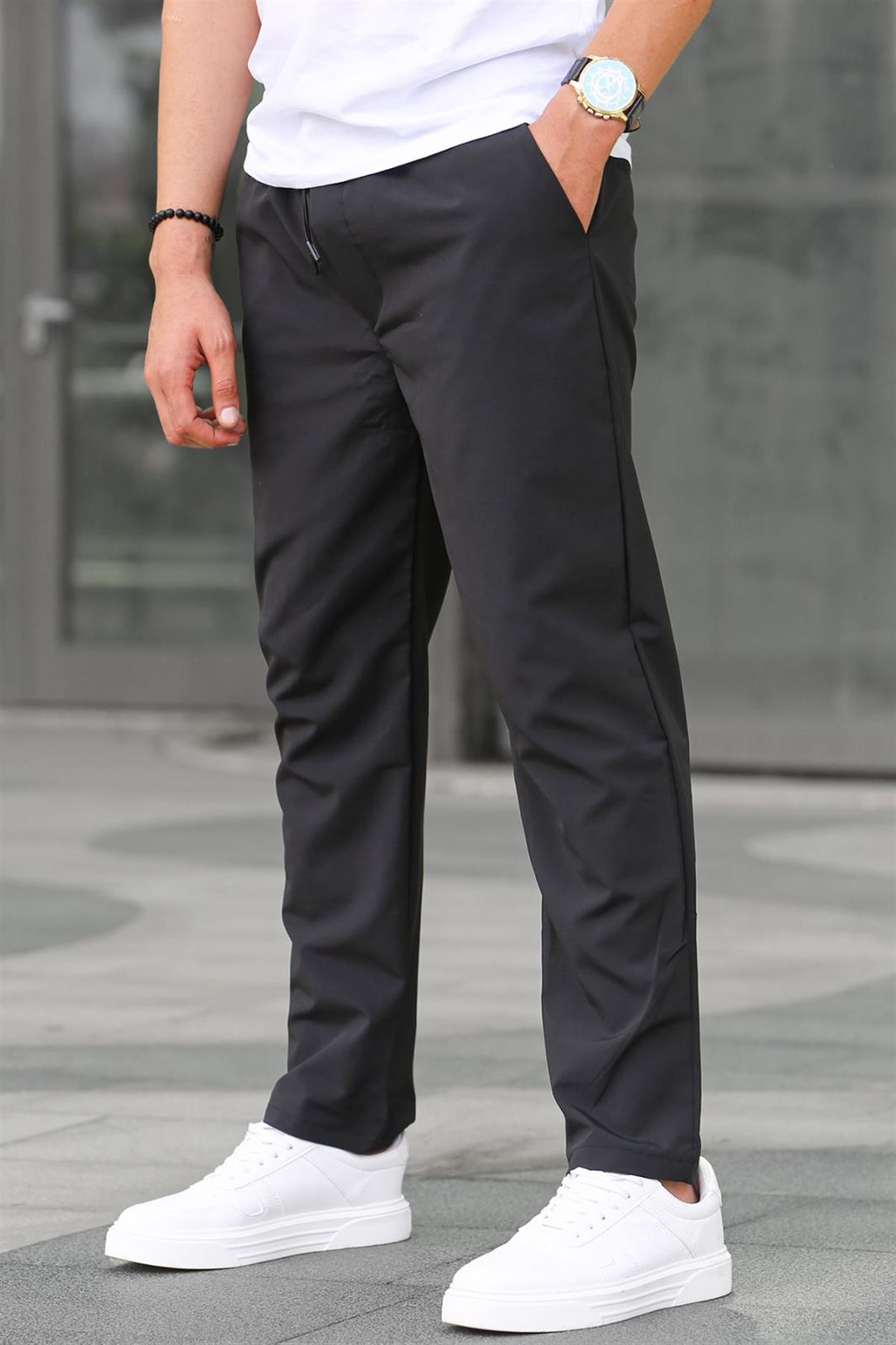 Waffle Kumaş Siyah Basic Erkek Pantolon 6513