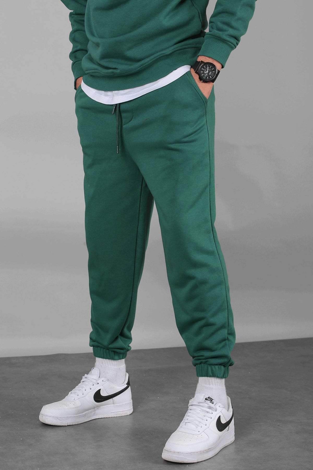 Yeşil Basic Regular Fit Erkek Eşofman Altı