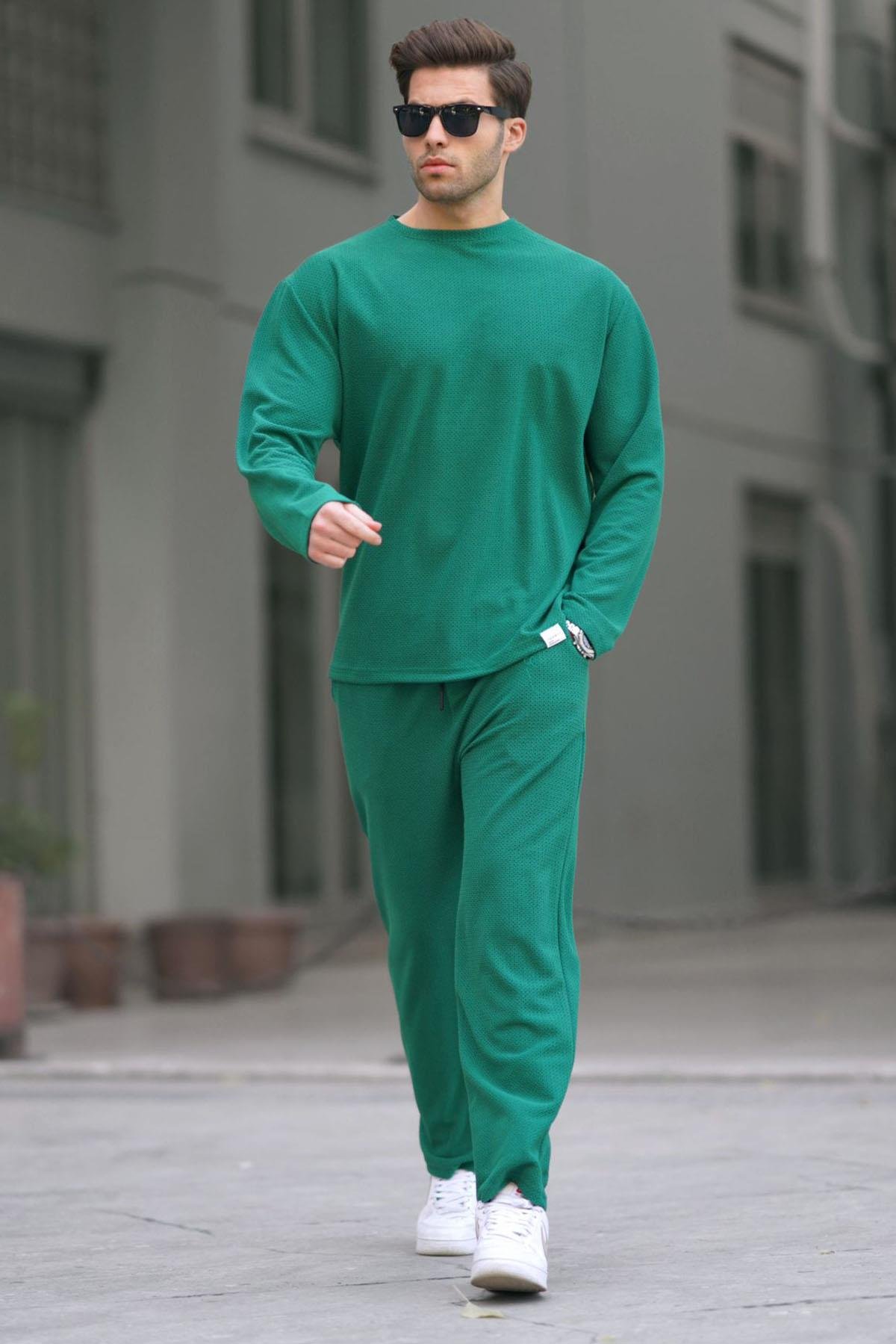 Yeşil Basic Regular Fit Erkek Eşofman Takımı 5927