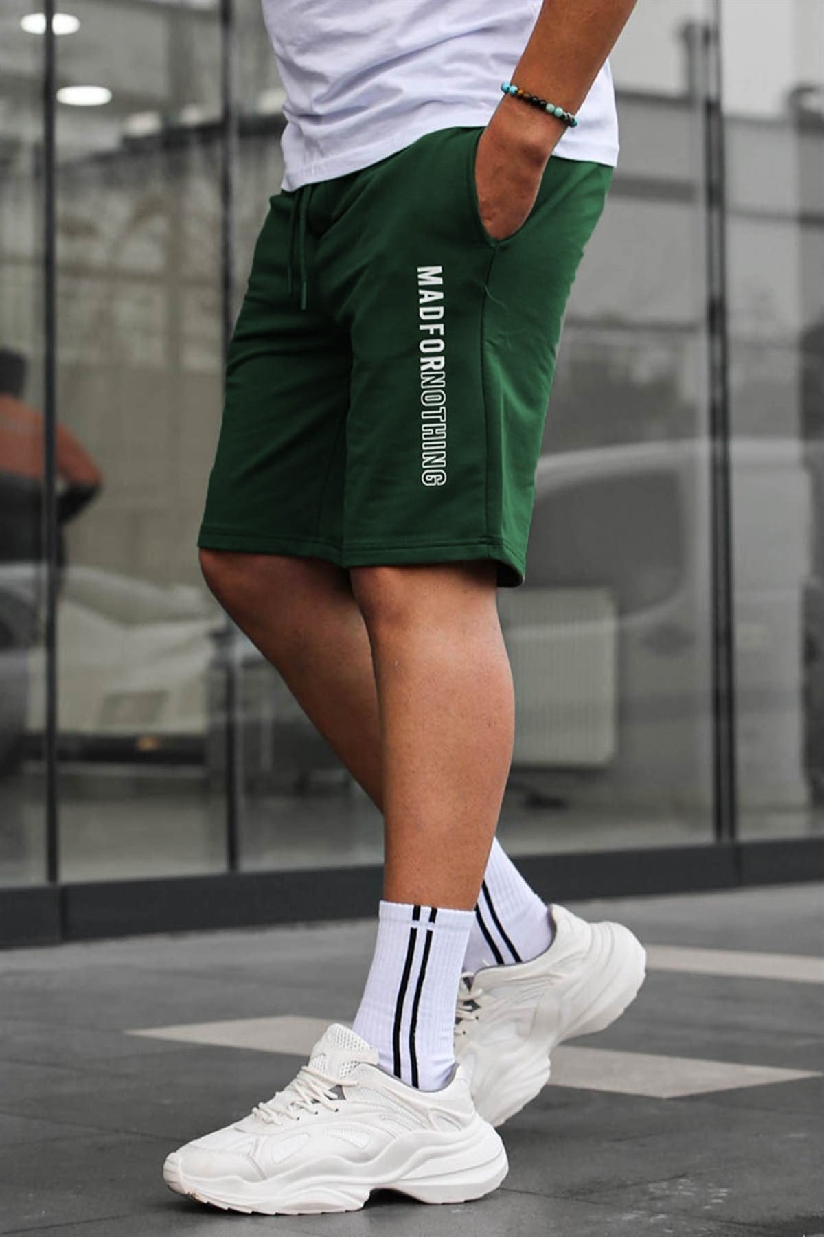 Yeşil Erkek Baskılı Şort 5403