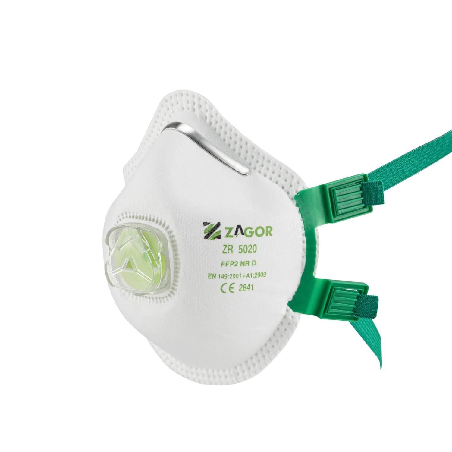 ZAGORZagor 5020 FFP2 NR D Ventilli Maske,EN149 Uyumlu, Aktif Karbonlu Toz MaskesiZGR-5020