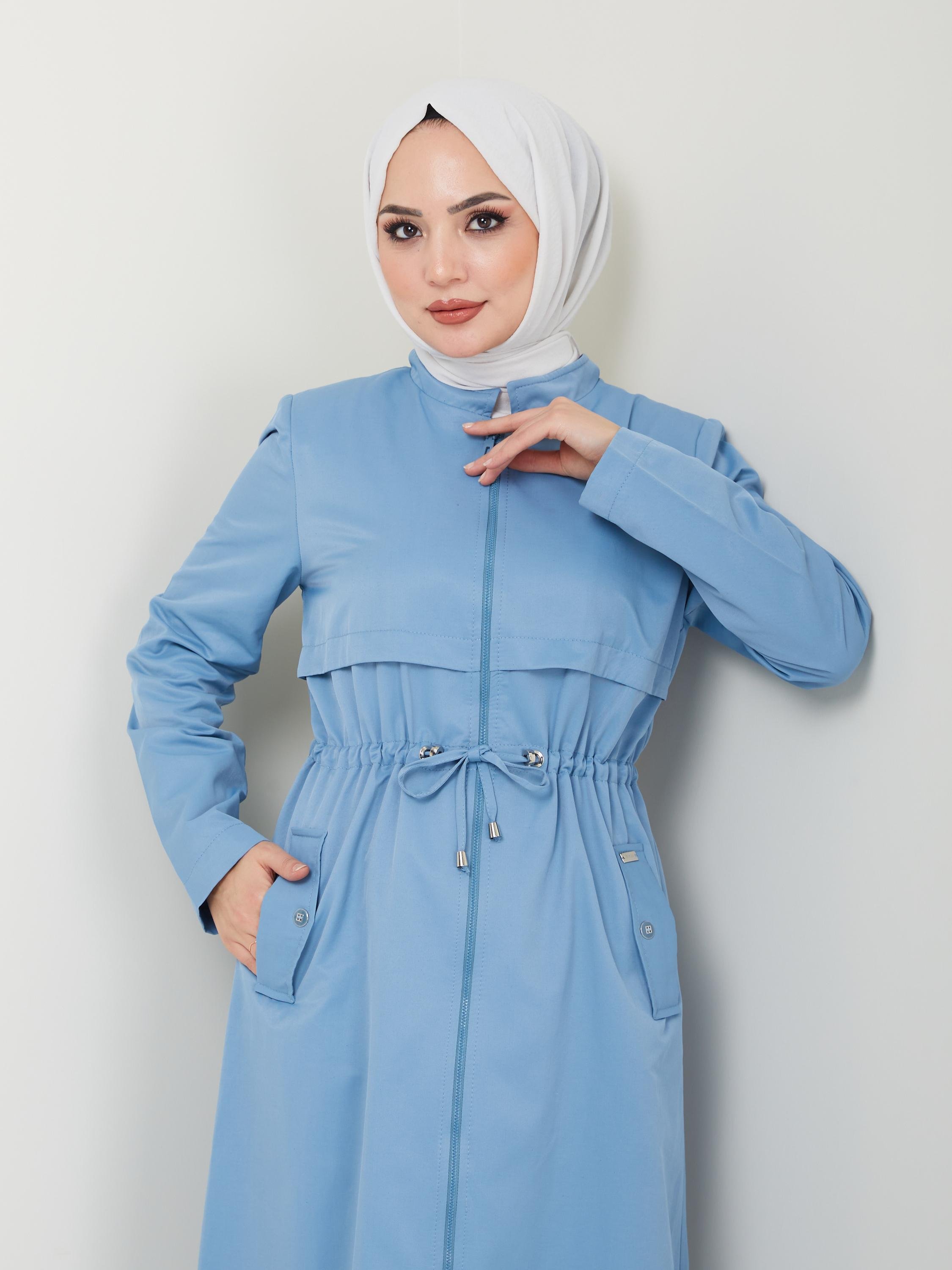 Doque Yazlık Pamuklu Kumaş Trenç Kap Yarım Pardesü Giyçık 54041