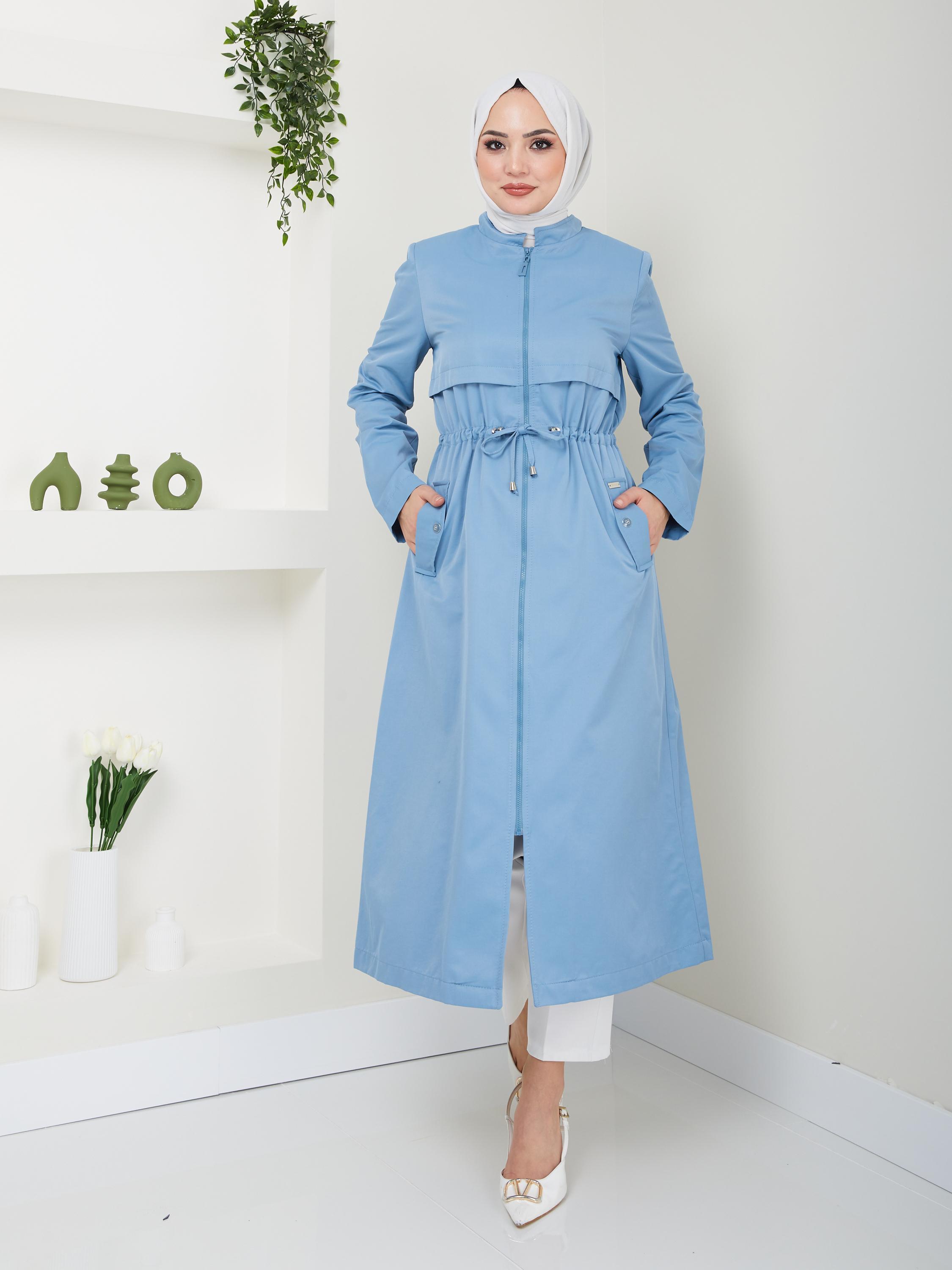 Doque Yazlık Pamuklu Kumaş Trenç Kap Yarım Pardesü Giyçık 54041