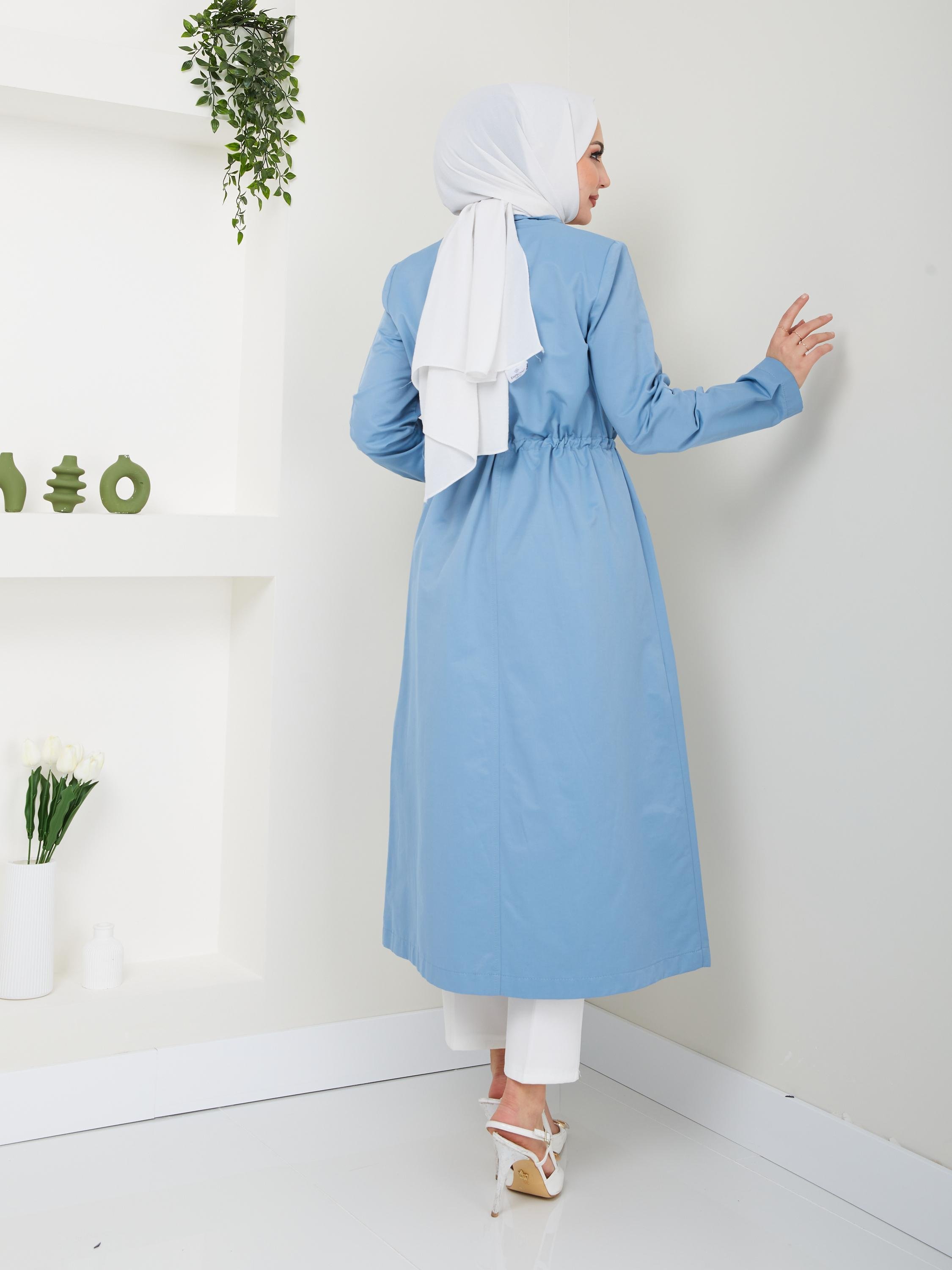 Doque Yazlık Pamuklu Kumaş Trenç Kap Yarım Pardesü Giyçık 54041