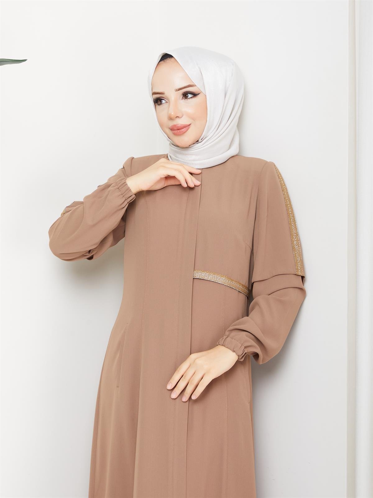 Günay Karaca Yazlık Spor Ferace Krep Kumaş 3885-1