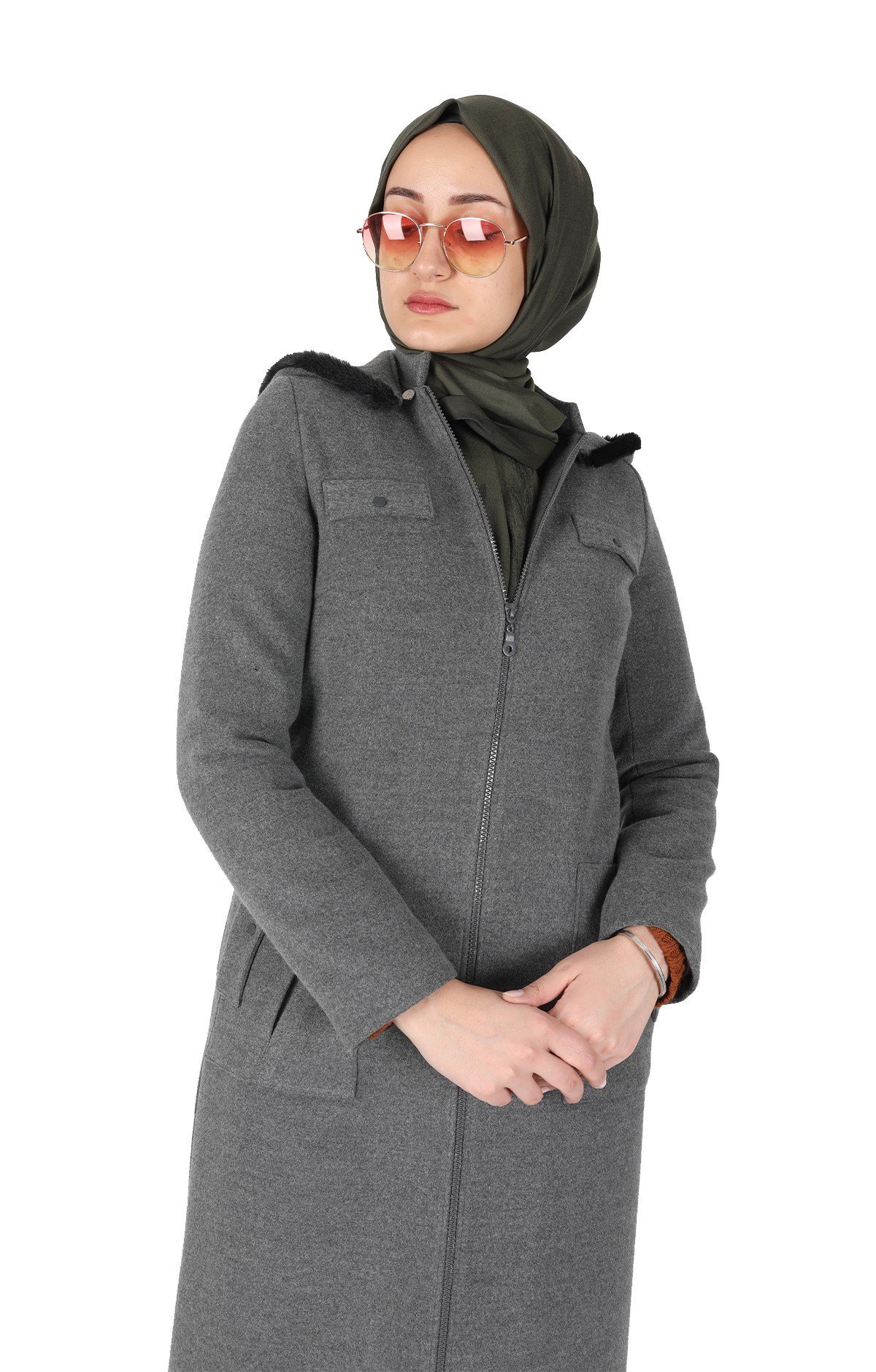 Günay Karaca Kışlık Kaşe Kaban 4371