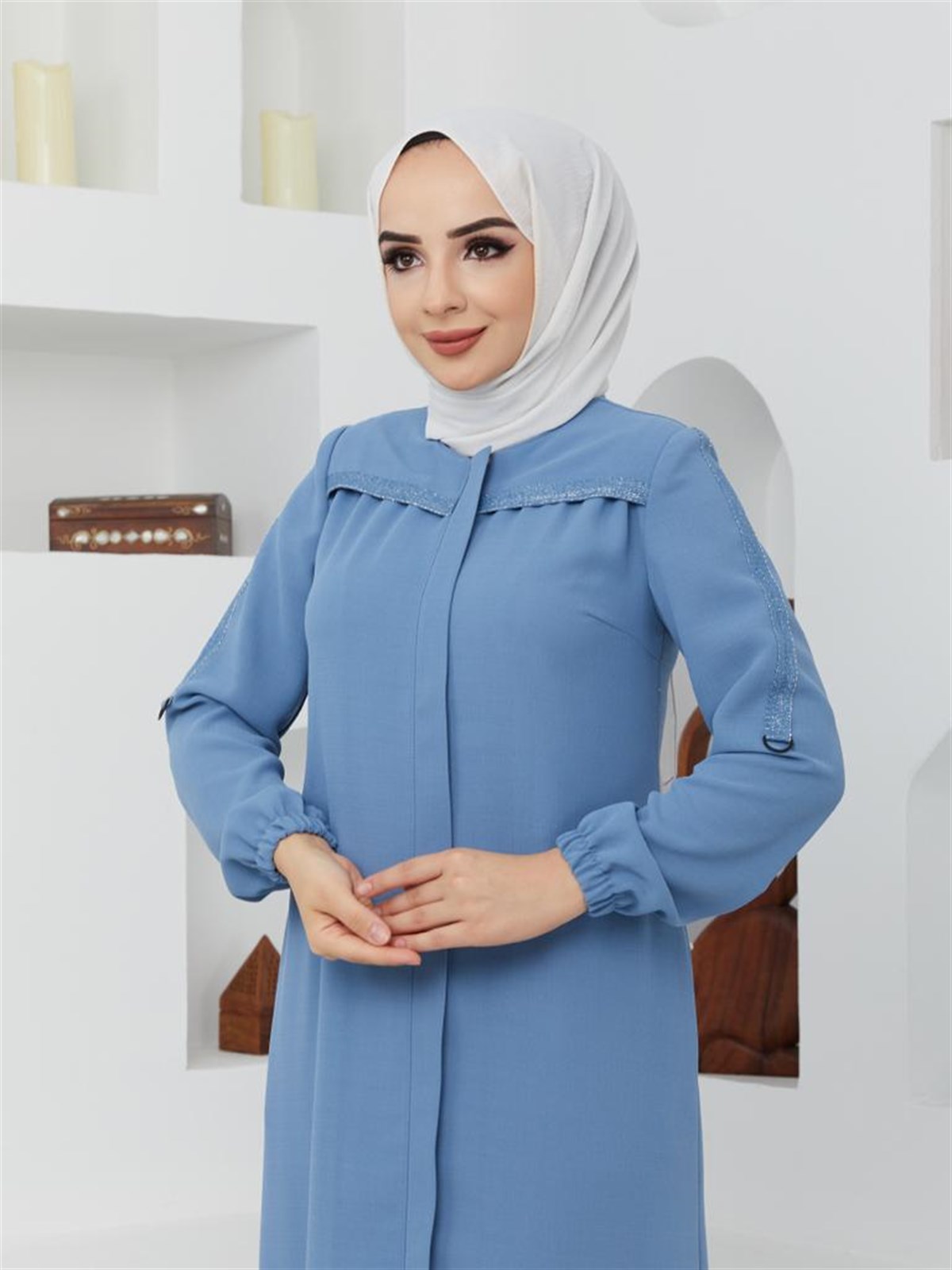 Günay Karaca Kolu Ve Göğsü Sim Şeritli Yazlık Pardesü 4575