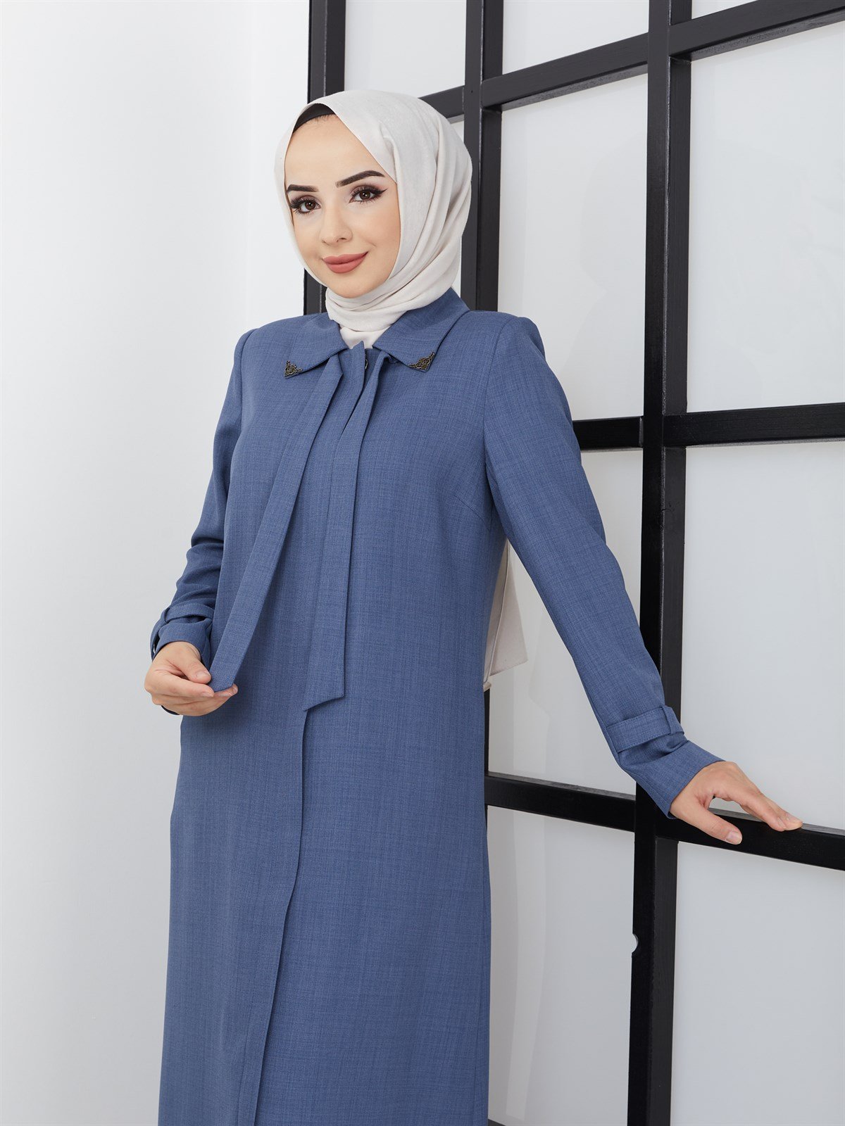 Günay Karaca Yazlık Krep Kumaş Ferace 2215