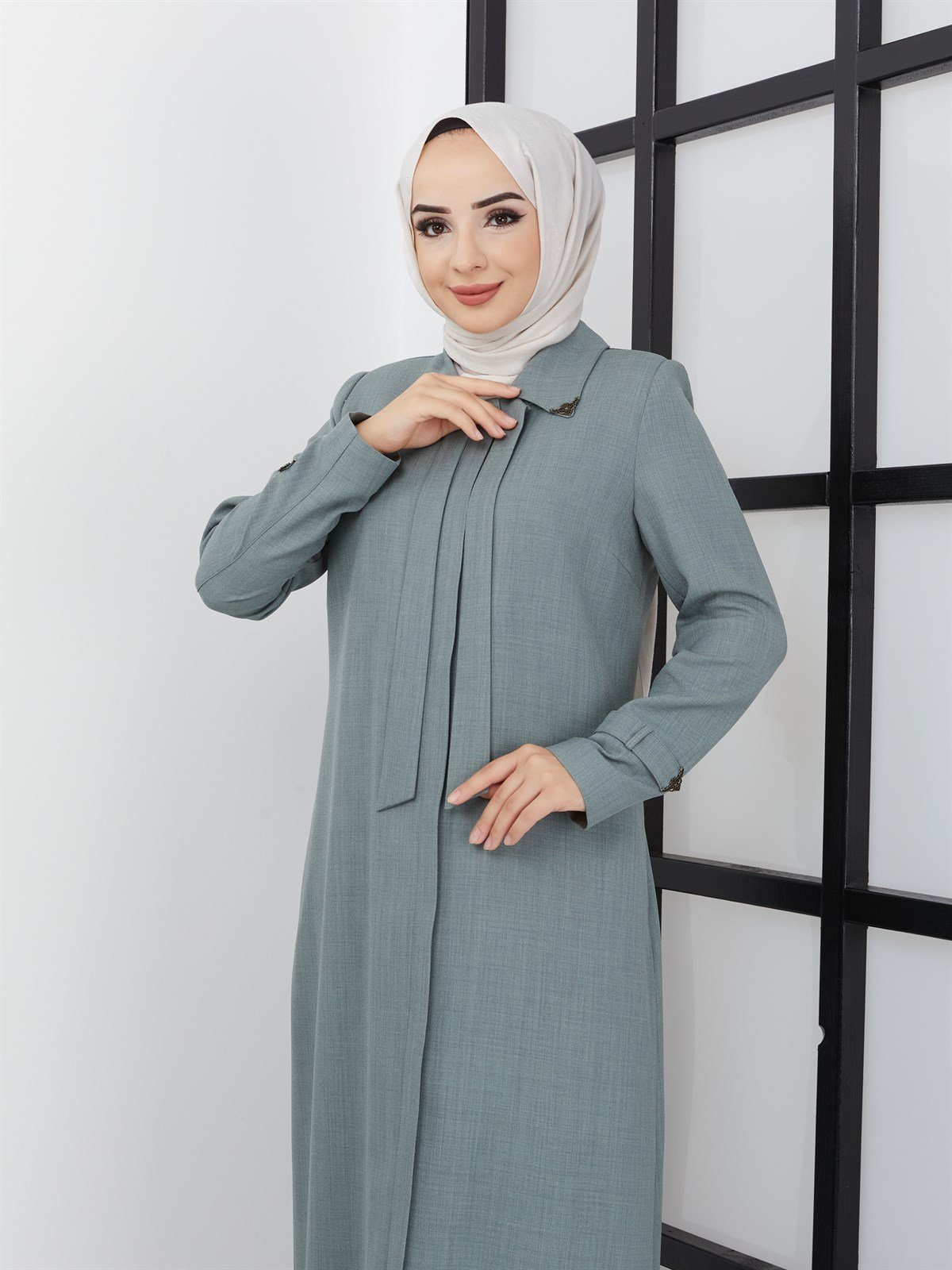 Günay Karaca Yazlık Krep Kumaş Ferace 2215
