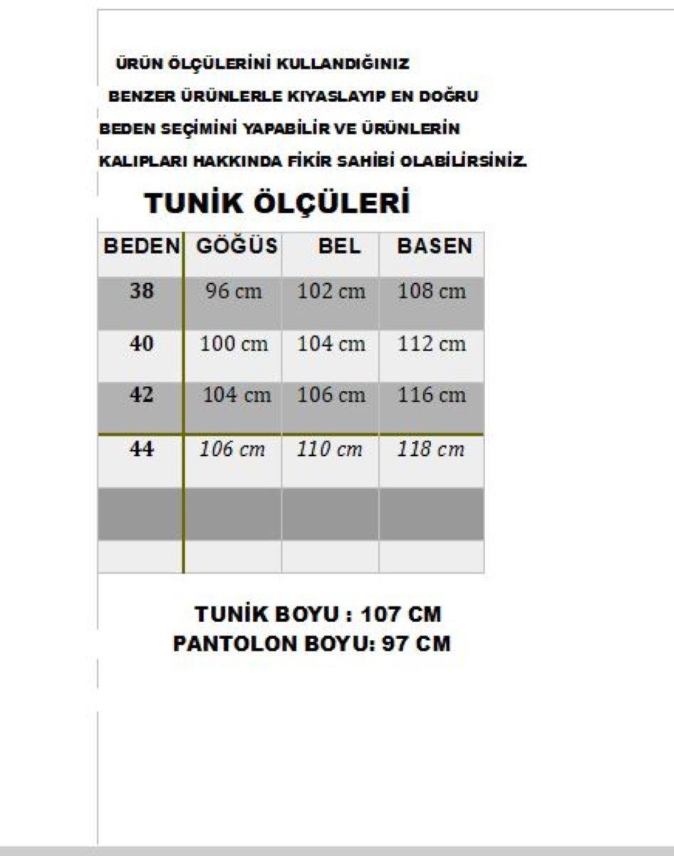 Doque İnce Kot Takım Tunik Pantolon Tencel Kumaş 56007