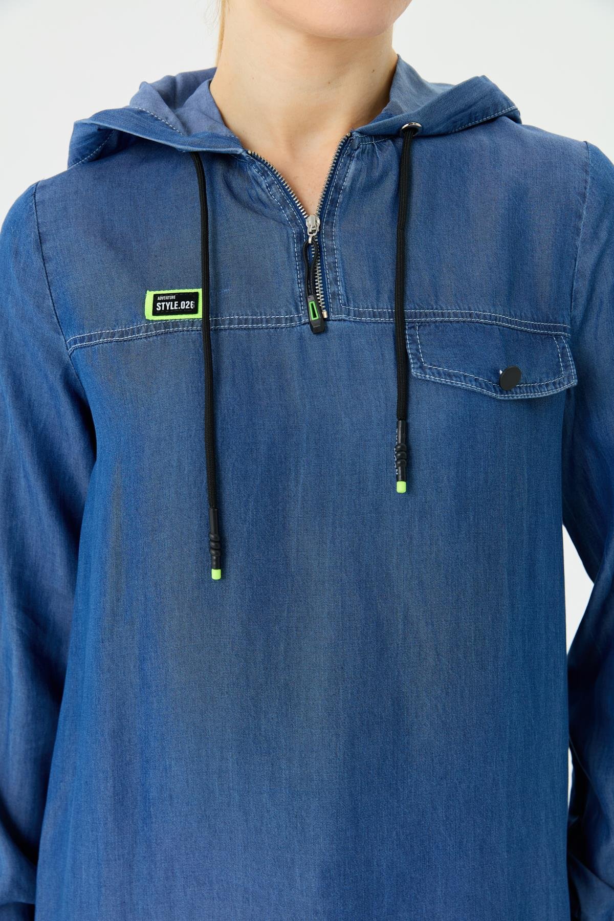 Doque İnce Kot Takım Tunik Pantolon Tencel Kumaş 56007