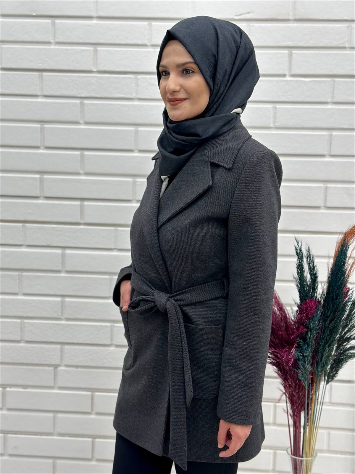  Belden Bağlı Kaşmir Kısa Kaşe Kaban, Kısa Kaşe Kaban,4669 