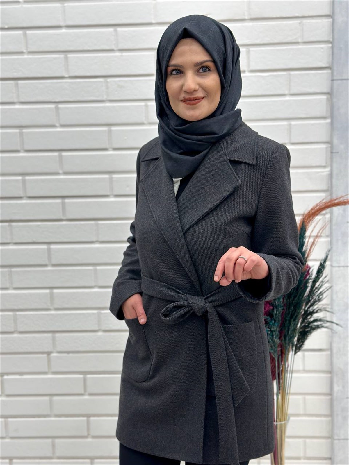  Belden Bağlı Kaşmir Kısa Kaşe Kaban, Kısa Kaşe Kaban,4669 