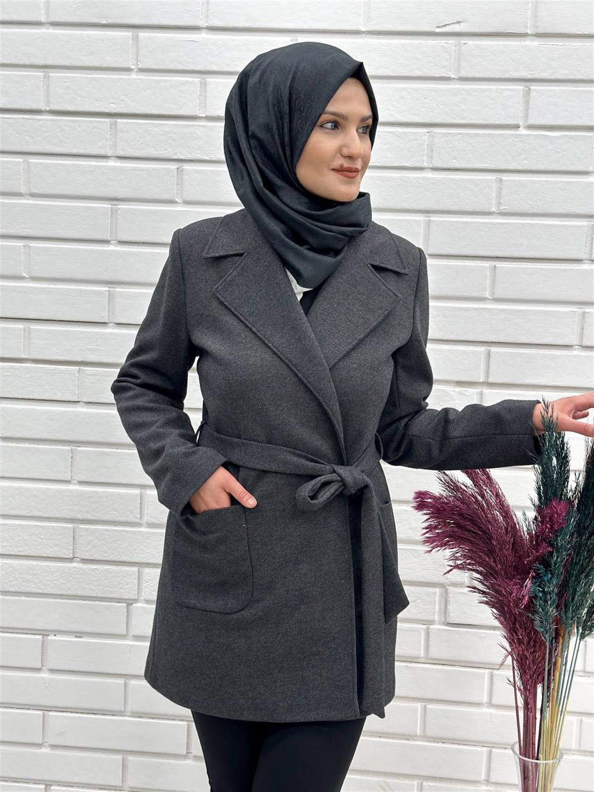  Belden Bağlı Kaşmir Kısa Kaşe Kaban, Kısa Kaşe Kaban,4669 