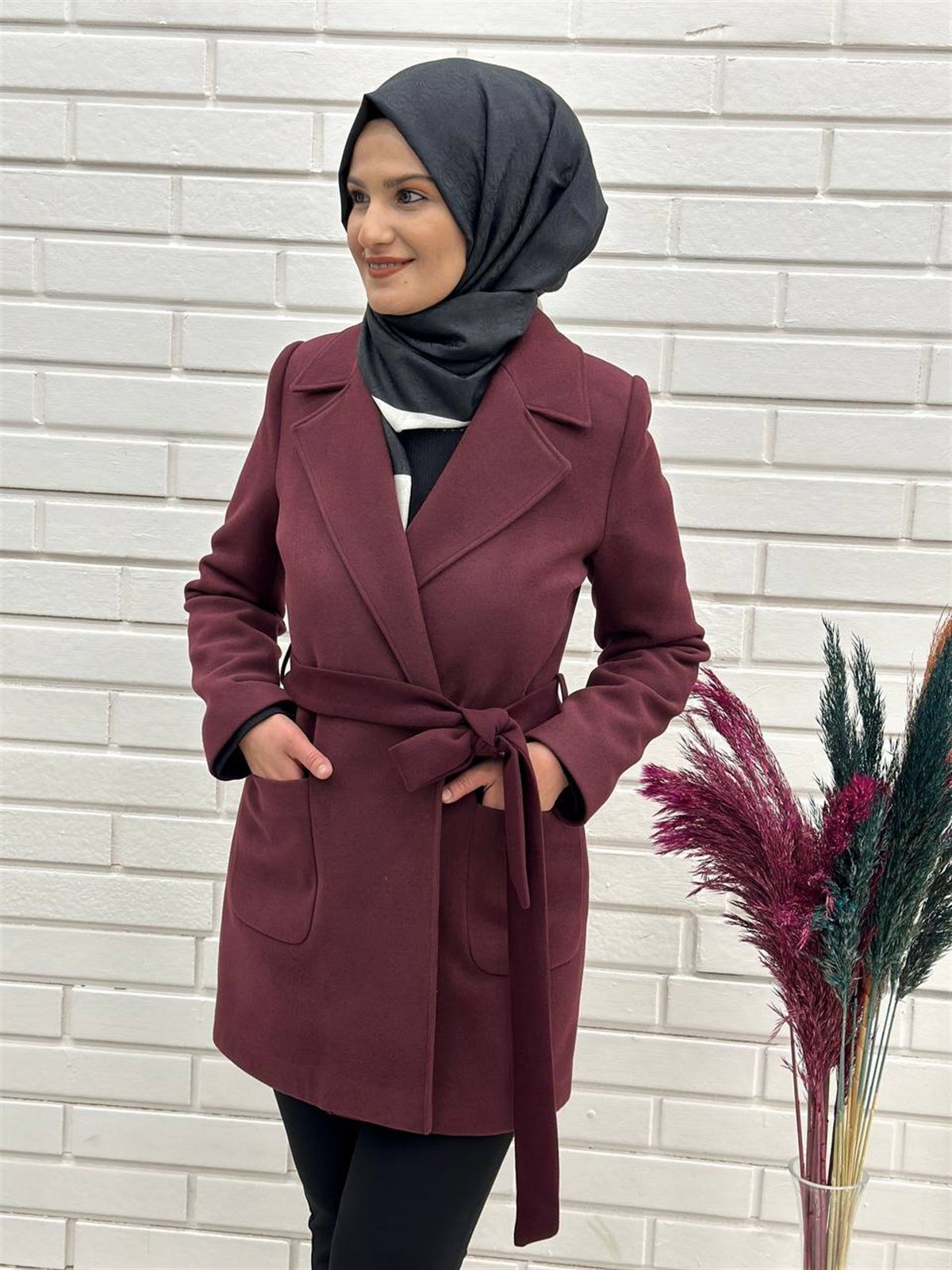  Belden Bağlı Kaşmir Kısa Kaşe Kaban, Kısa Kaşe Kaban,4669 