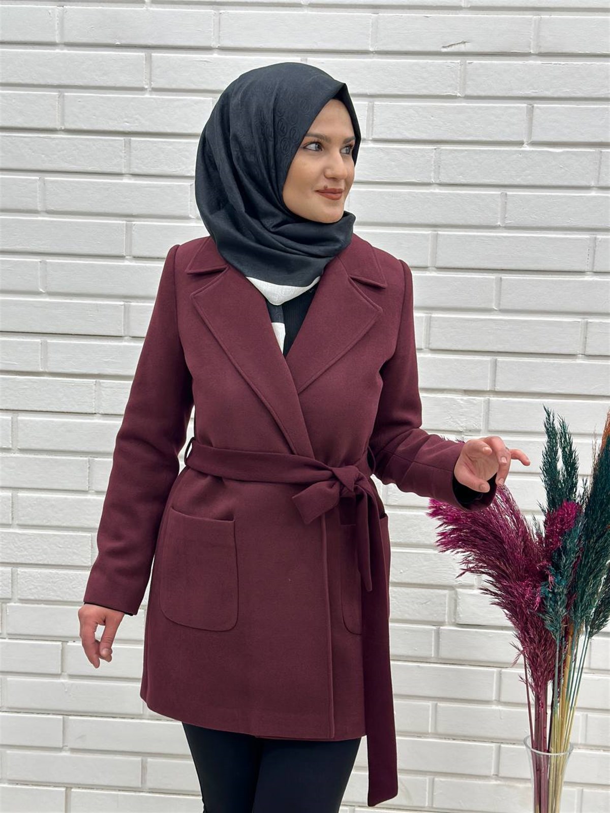  Belden Bağlı Kaşmir Kısa Kaşe Kaban, Kısa Kaşe Kaban,4669 