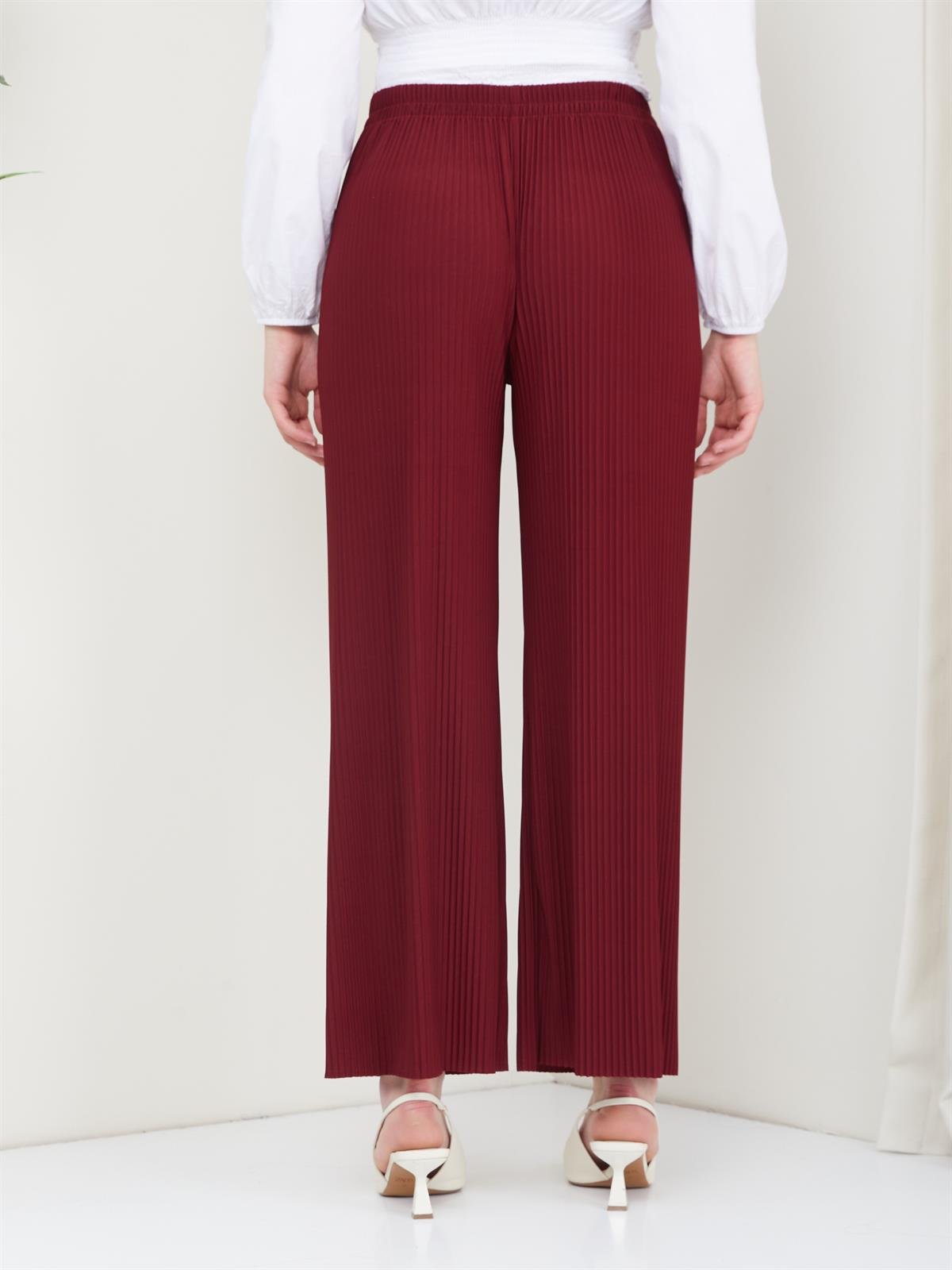 Günay Karaca Beli Lastikli Seny Kumaş Piliseli Kadın Pantolon 4677