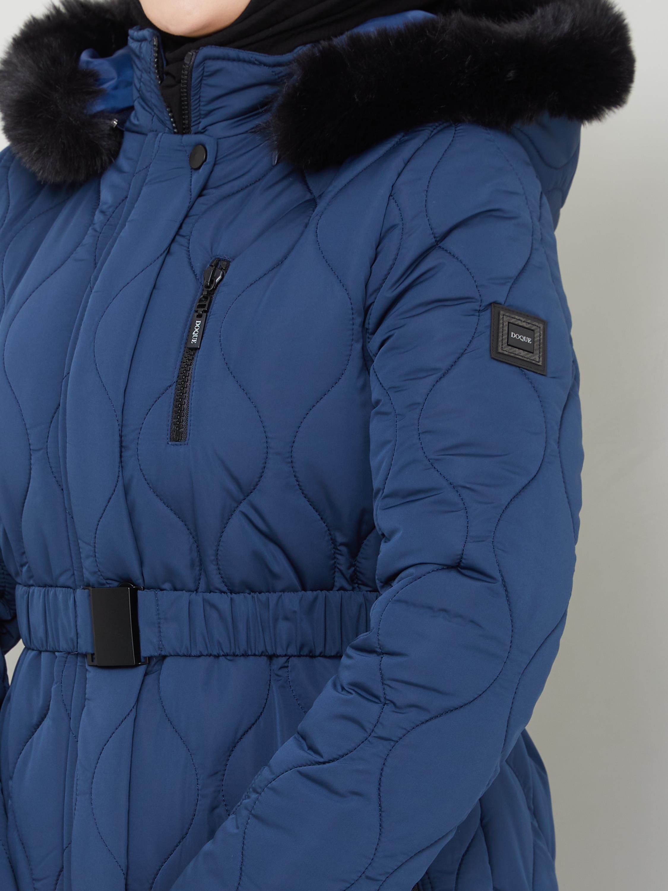 Doque Araboy 125 cm Şişme Kapitone Kadın Kışlık Kaban Kapşonlu 67047